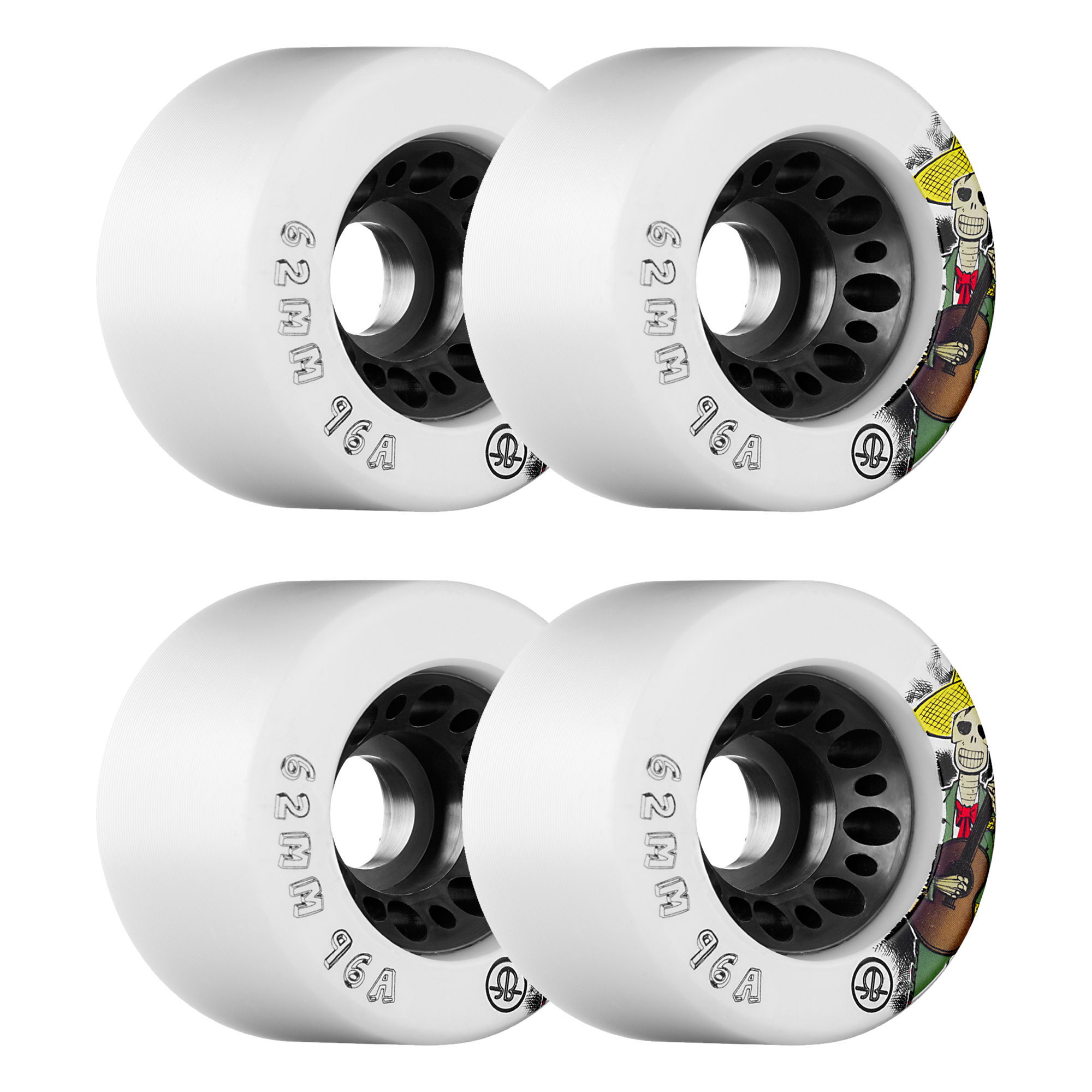 ROLLERBONES - DOTD SPEED WHEEL WHITE (4) - 62mm/96a