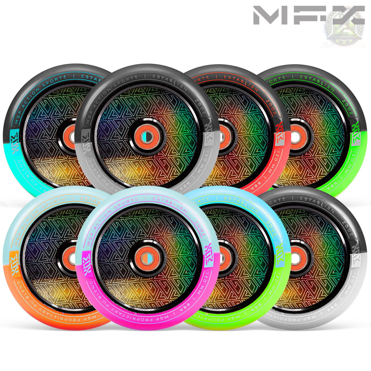 MFX CORRUPT CORE 120mm WHEELS (2) - BLACK/LIME