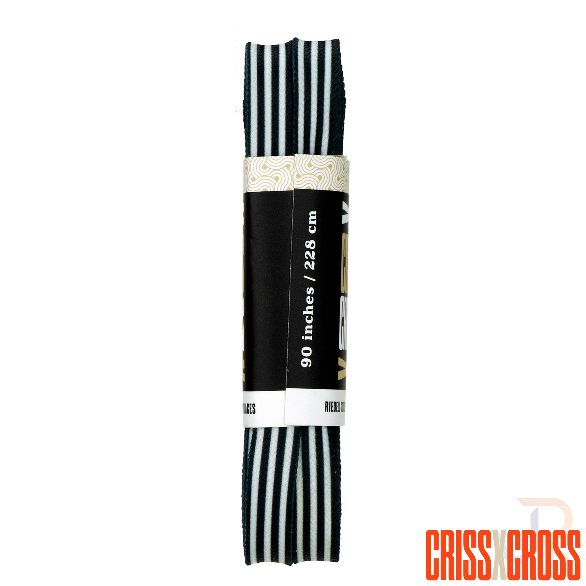 CRISS CROSS X DERBY LACES - OFFICIAL - BLK/WHT - 90"