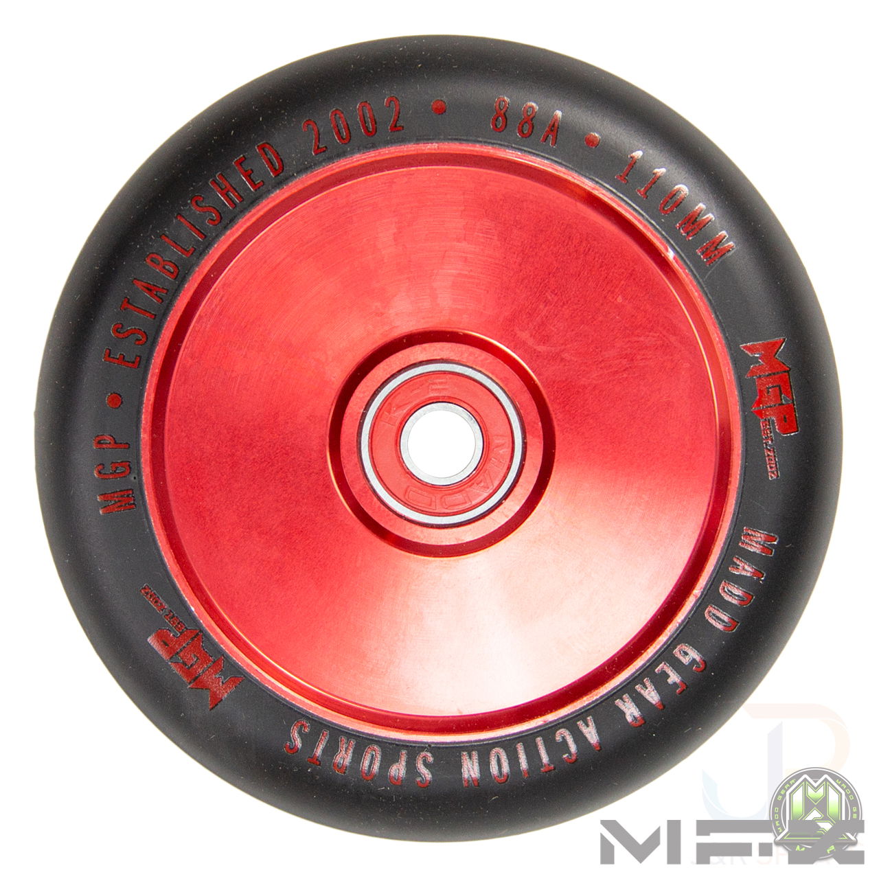 MFX CORRUPT Core 110mm Wheels - Red Black - Face - MGP207-063