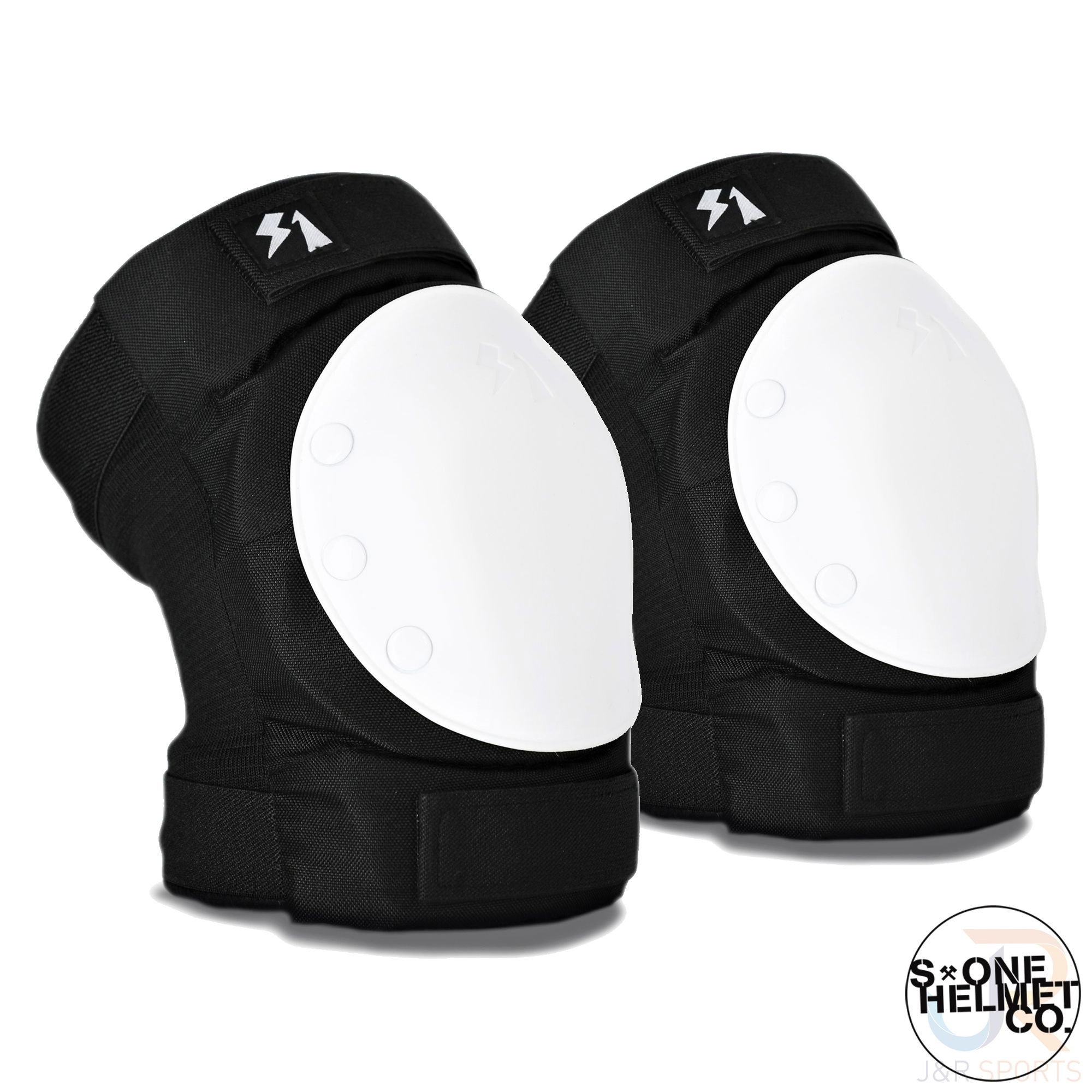 S1 PARK KNEE PADS - BLACK w/ WHITE CAPS - SMALL