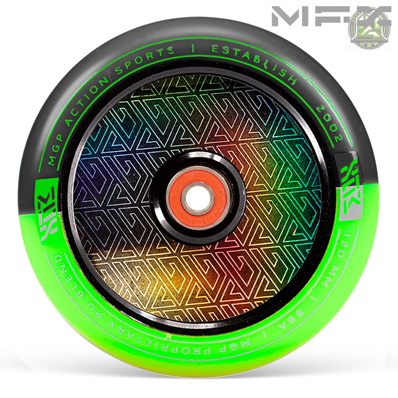 MFX CORRUPT CORE 120mm WHEELS (2) - BLACK/LIME