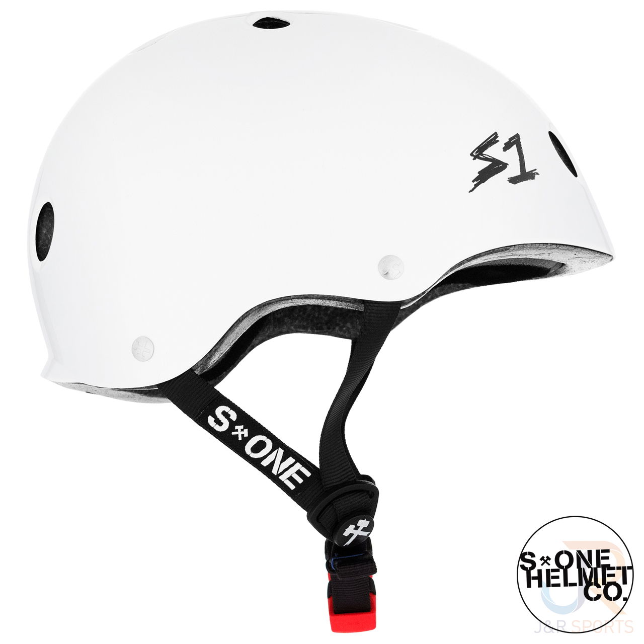 S1 Mini LIFER Helmet - White Gloss - Side View - SHMLIWG