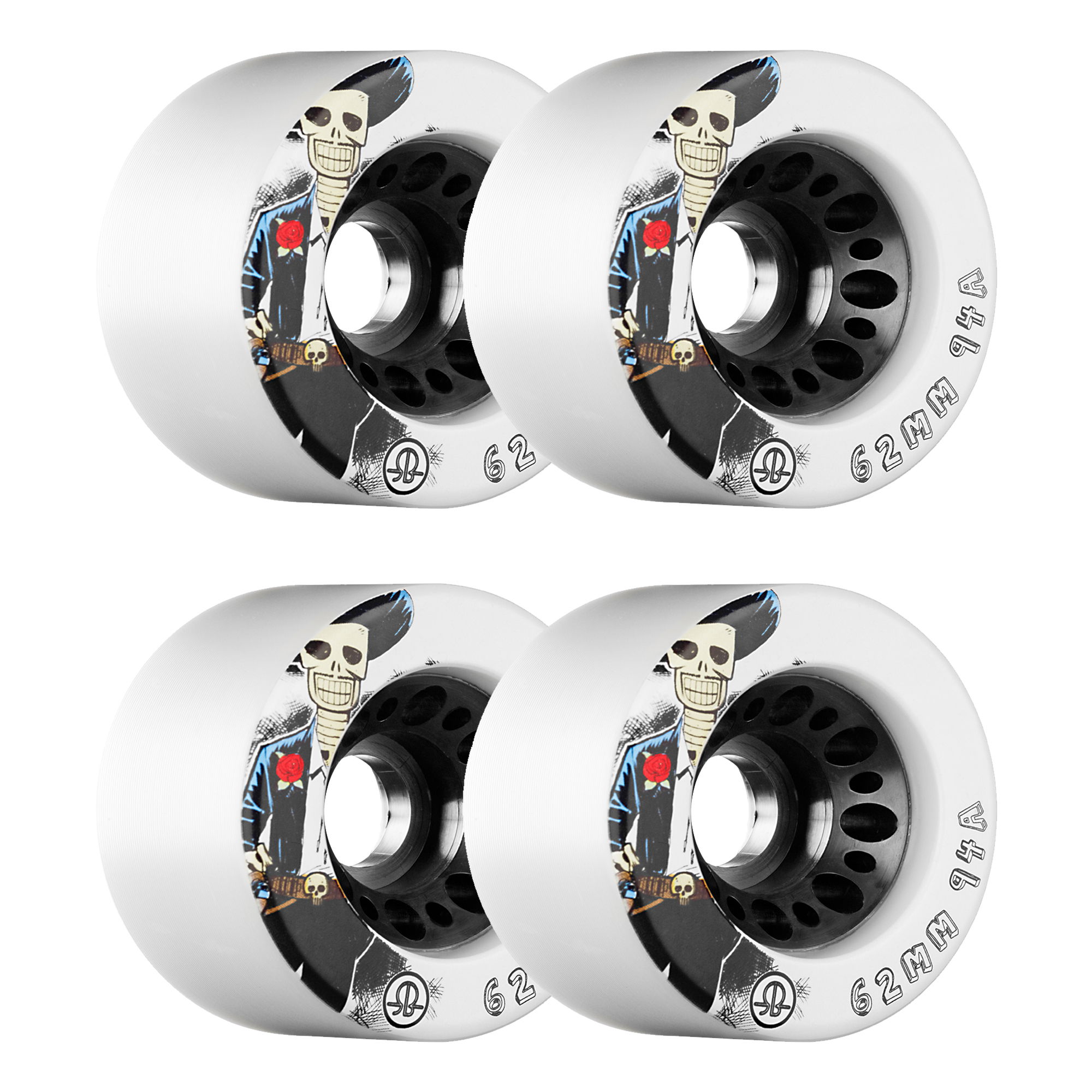 ROLLERBONES - DOTD SPEED WHEEL WHITE (4) - 62mm/94a