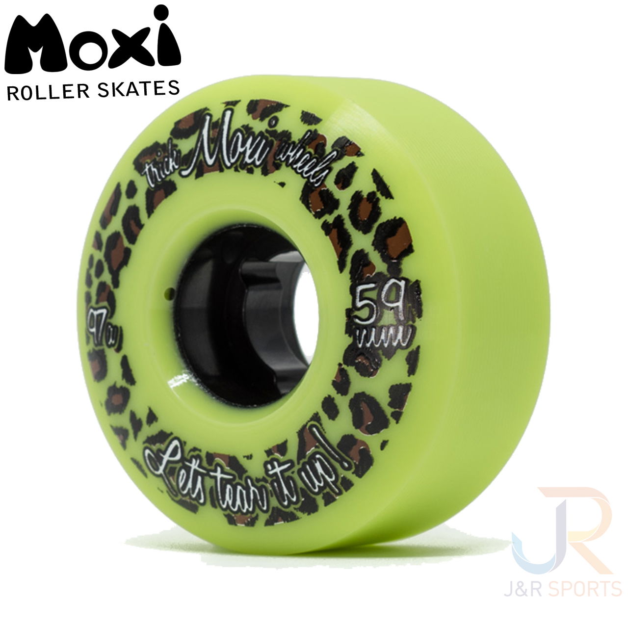 Moxi Roller Skate Trick Wheels - Lime - Angled 2 - MOX123007