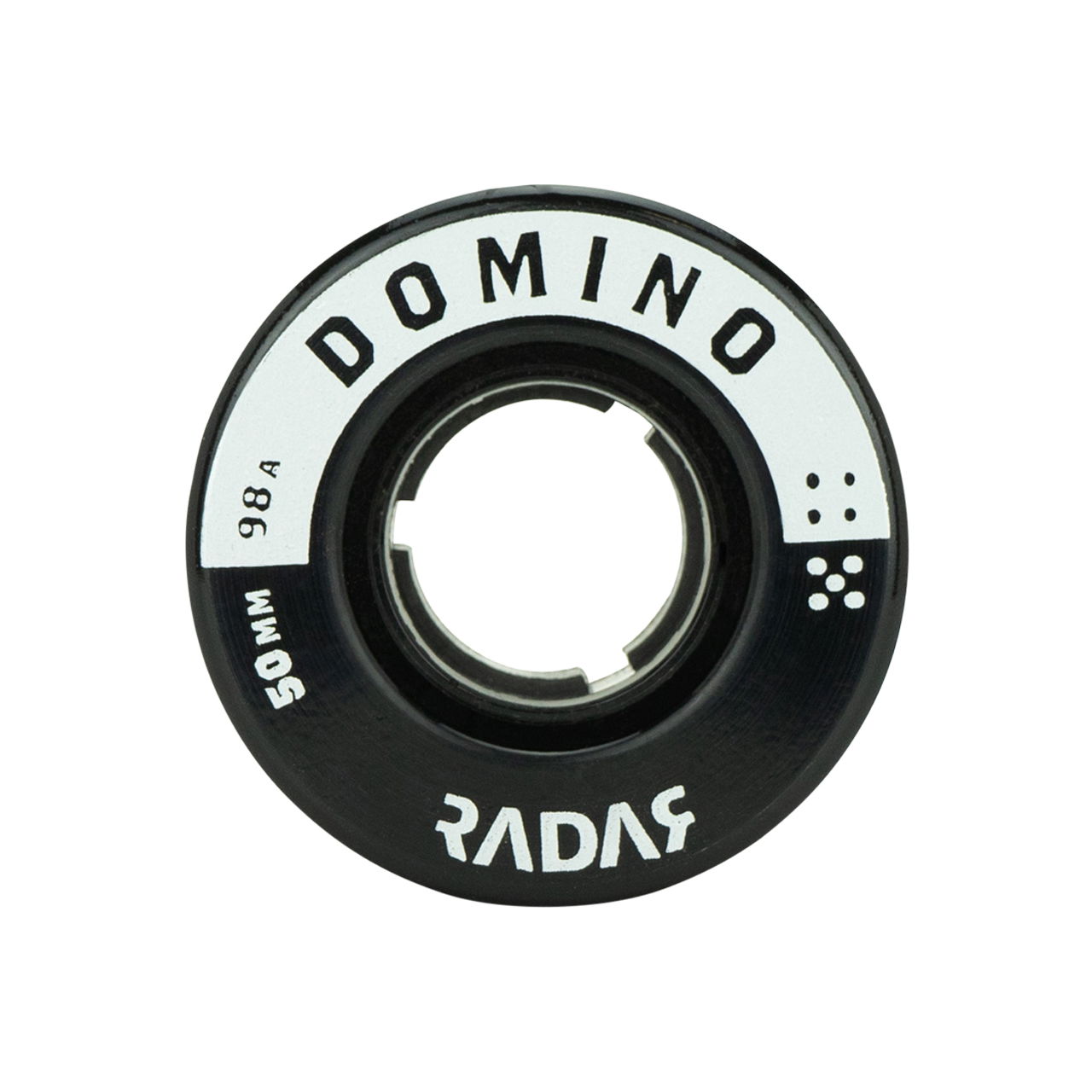 RADAR WHEELS (4) - DOMINO- BLACK/SILVER - 50 x 31mm/98A