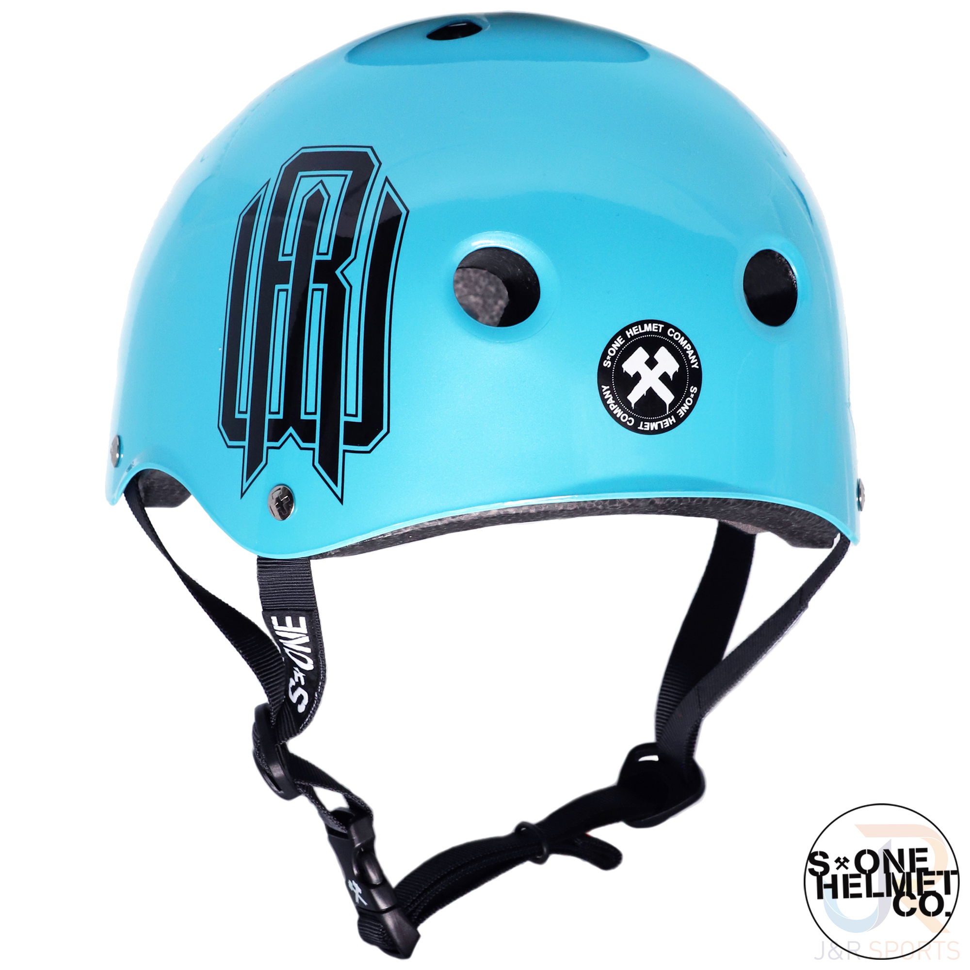 S1 LIFER Helmet - RW Collab Sky Blue - Rear Angled - SHLIRWSB