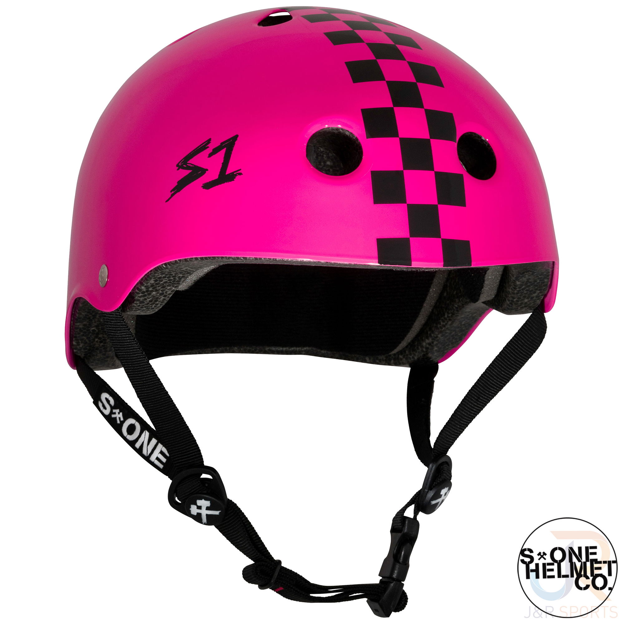 S1 Lifer Helmets - Pink Gloss with Black Checker