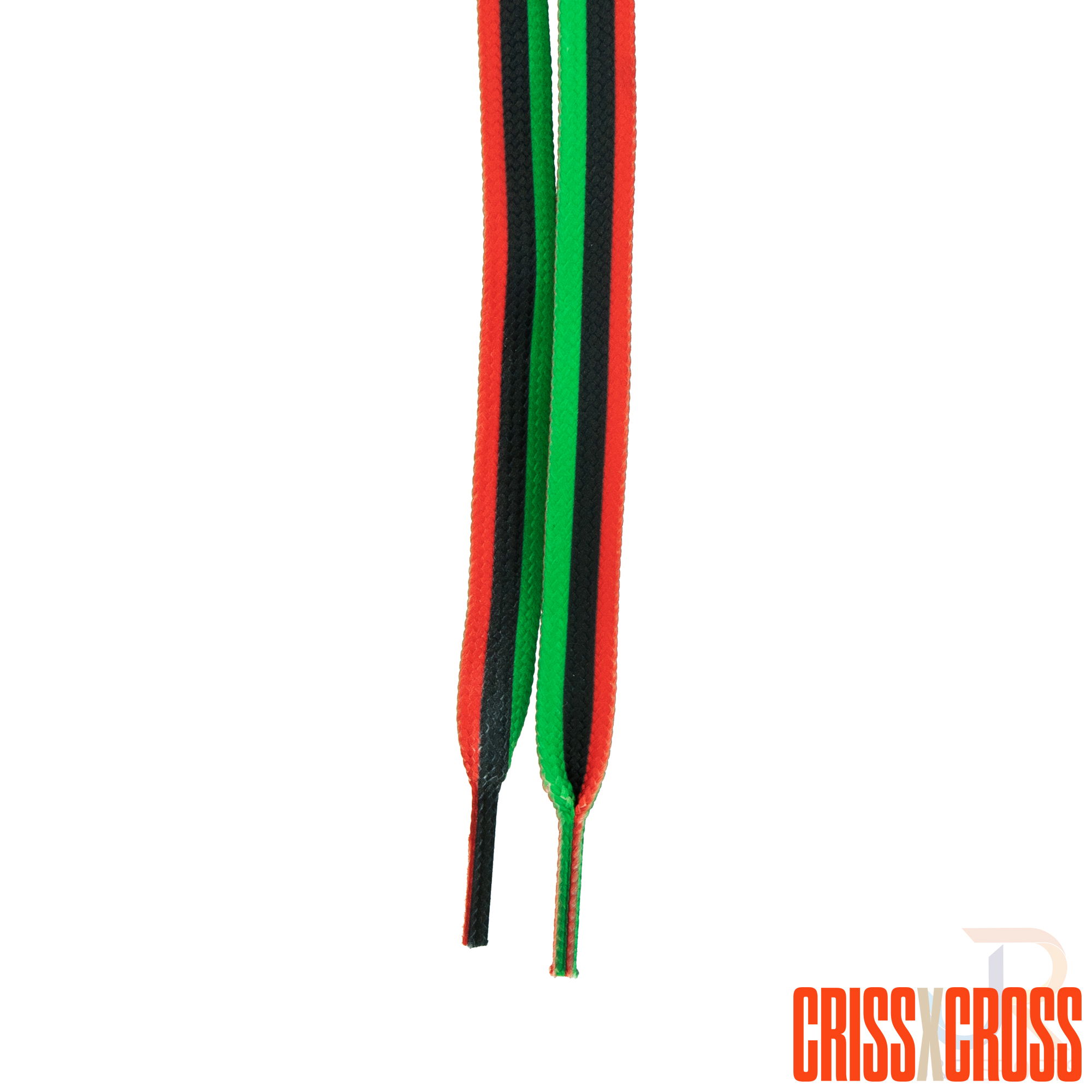 CRISS CROSS X DERBY LACES - TRIO - BLK/GRN/RED - 108"