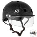 S1 LIFER Helmet inc Visor - Black Glitter - Angled - SHLIVBGG