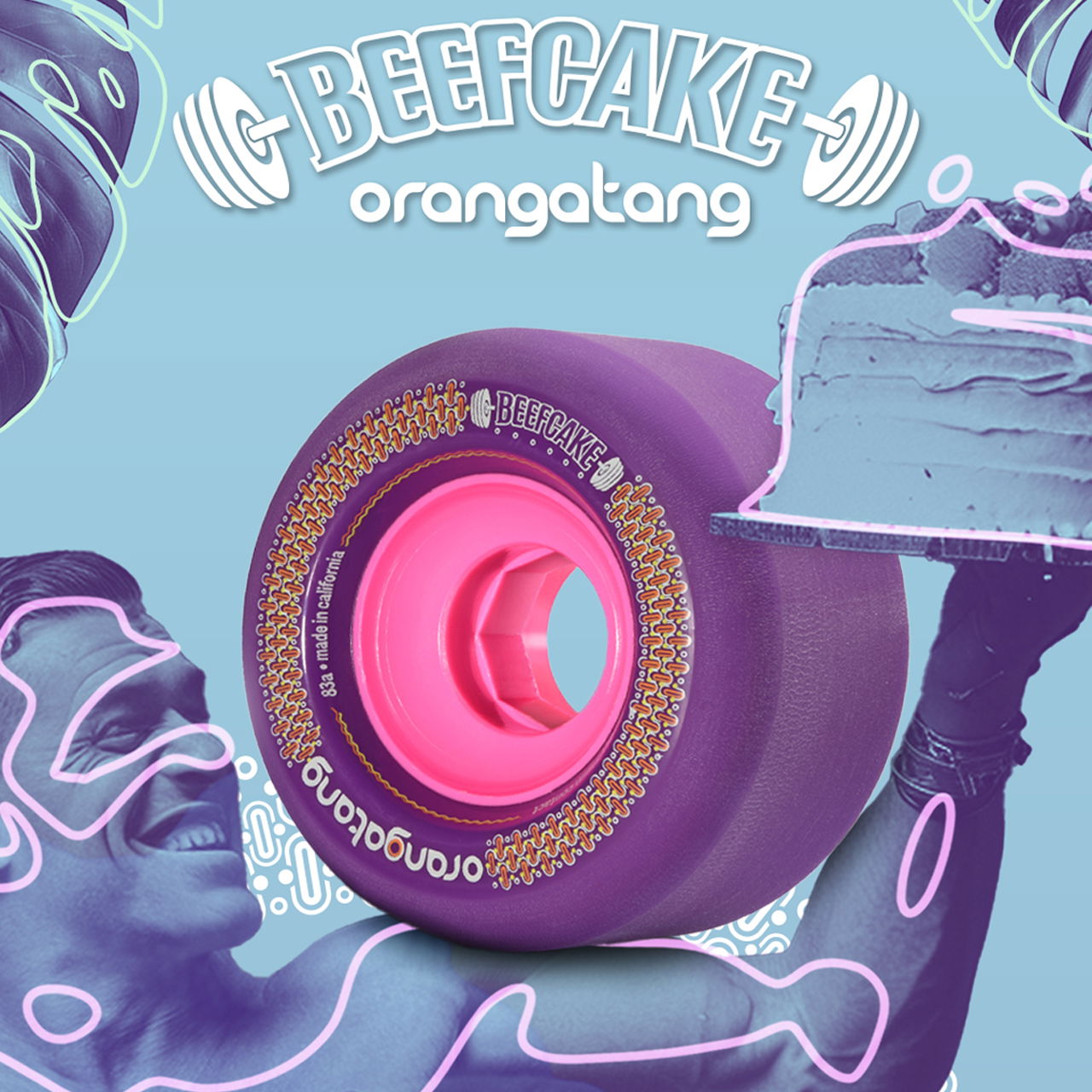 ORANGATANG "BEEFCAKE" PURPLE 73mm 83a (Set 4)