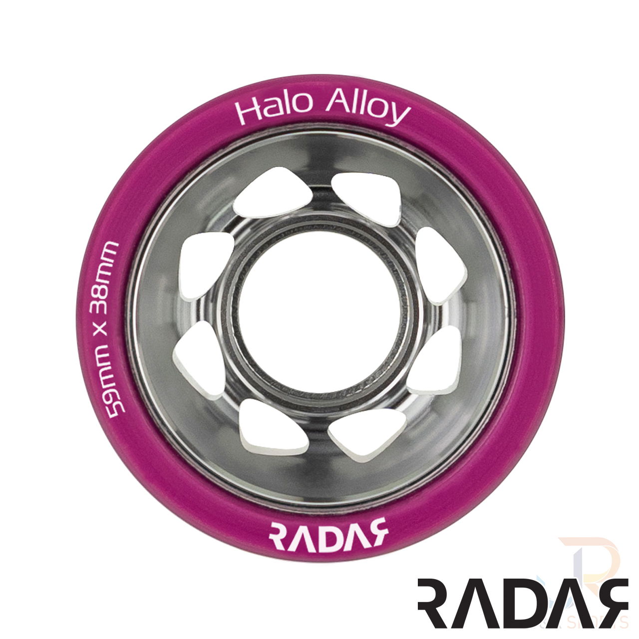 RADAR WHEELS (4) - HALO ALLOY - FUCHSIA - 59 x 38mm/97a