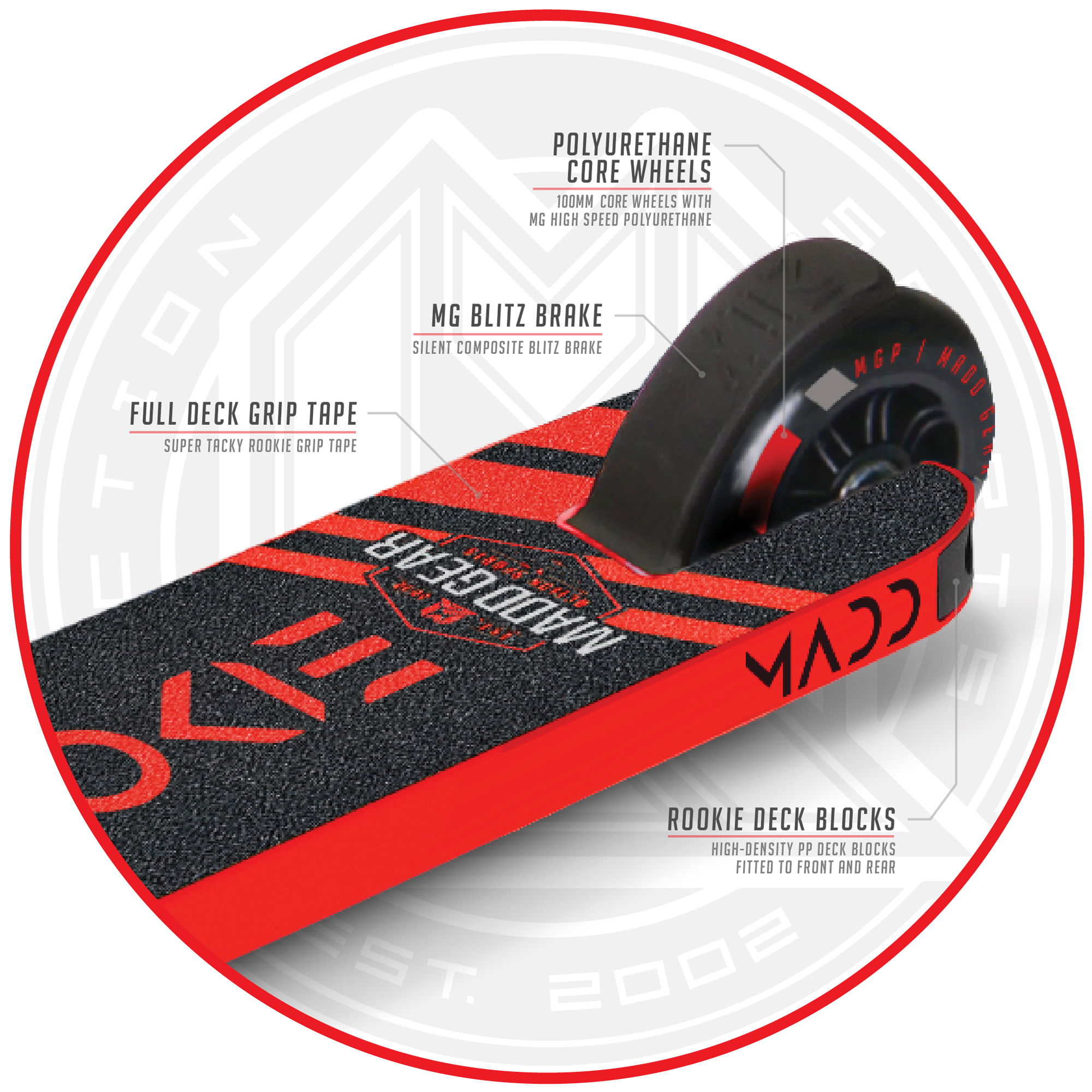 MADD GEAR CARVE MINI PRO ROOKIE X - RED / BLACK