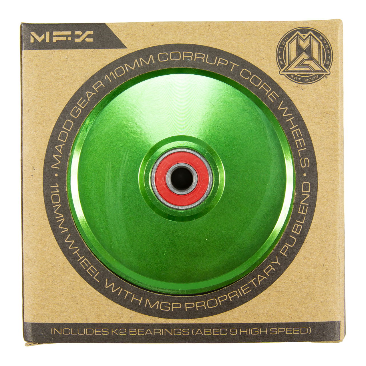 MFX CORRUPT Core 110mm Wheels - Green Black - Boxed - MGP207-061