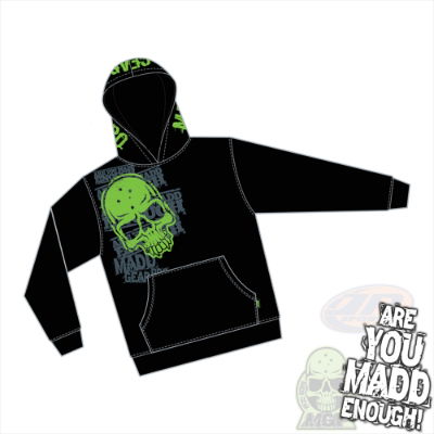 Corpo Skull Hoodie Black Green - Front Graphical