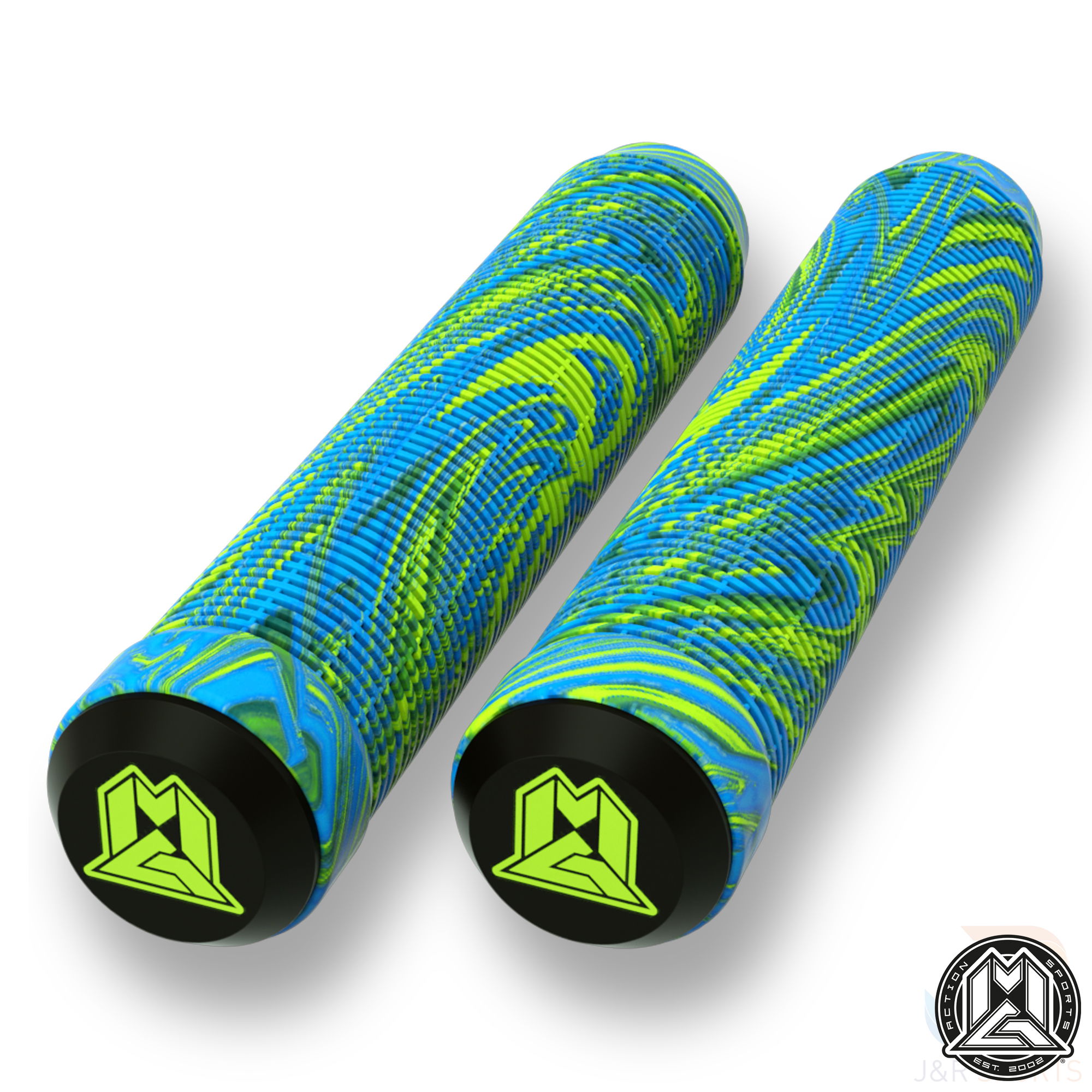 MGP 180mm Grind Grips - Swirls - Lime Blue - MGP207-486