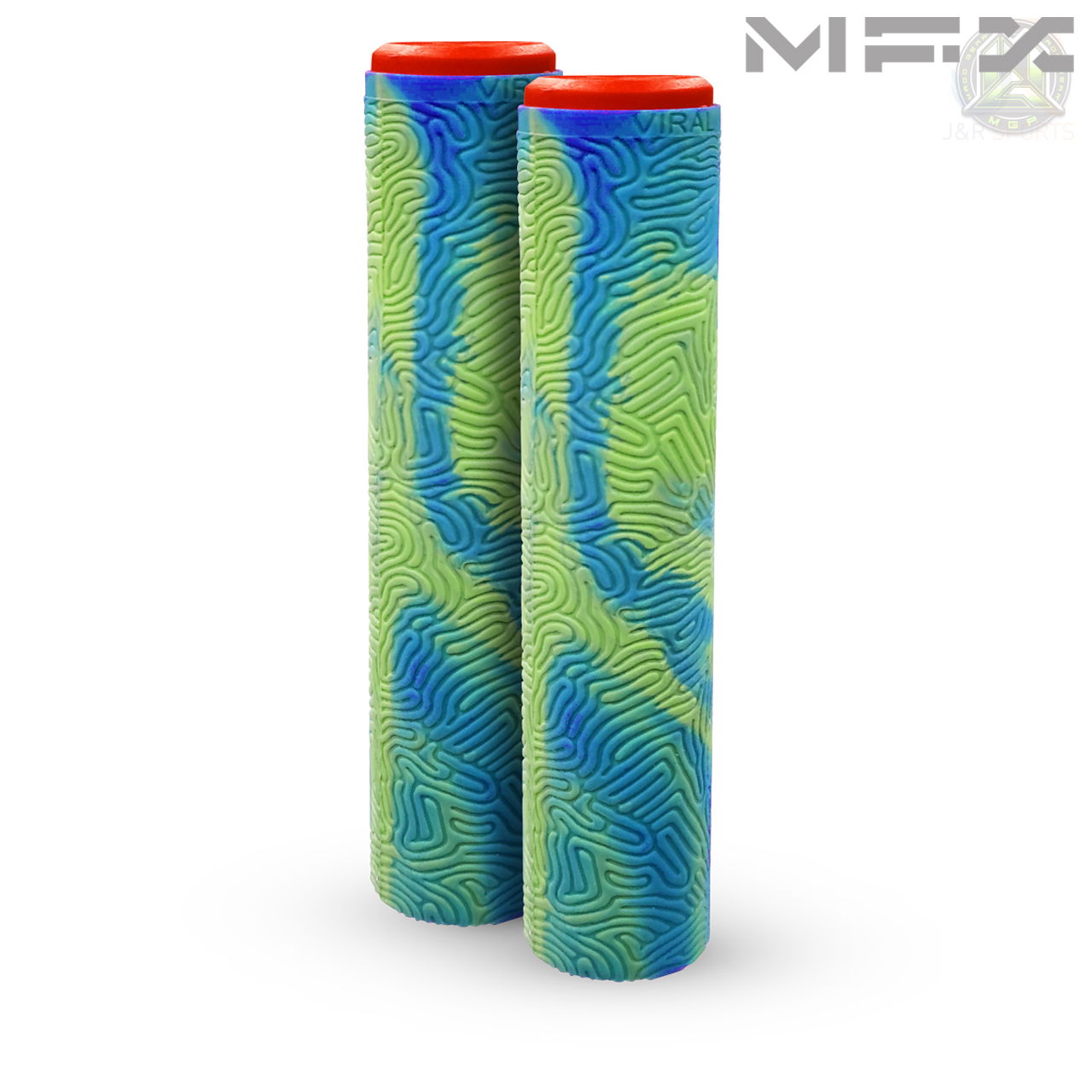 MFX VIRAL 180mm GRIND GRIPS - BLUE / LIME