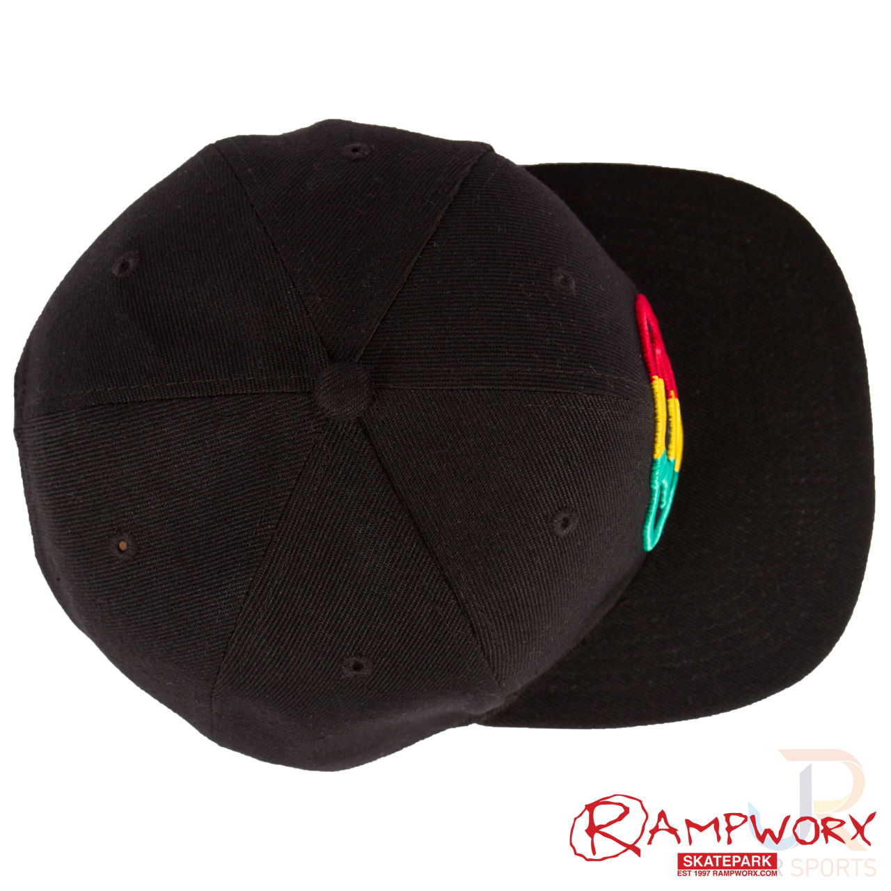 Rampworx SnapBacks LE97_8 - Bk Rasta BK - Top - RXSBRW46