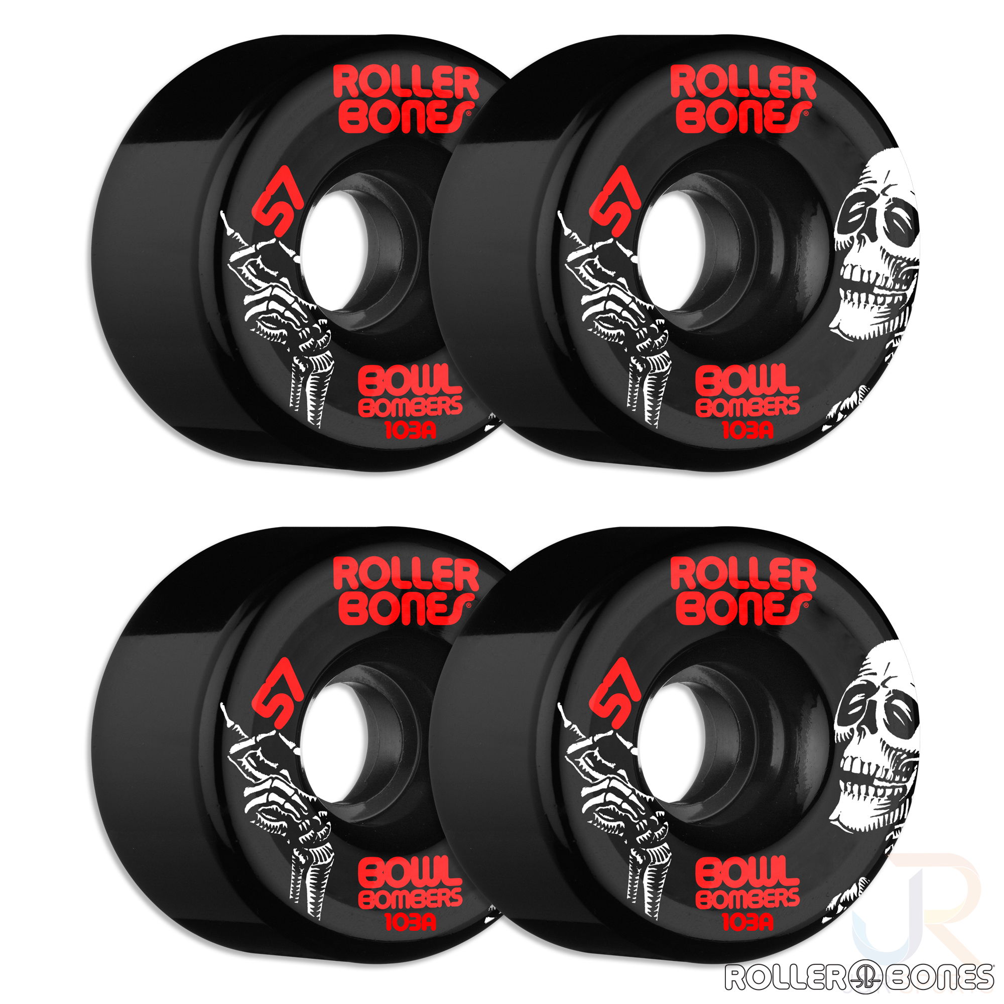 ROLLERBONES - BOWL BOMBERS BLACK (8) - 57mm/103a