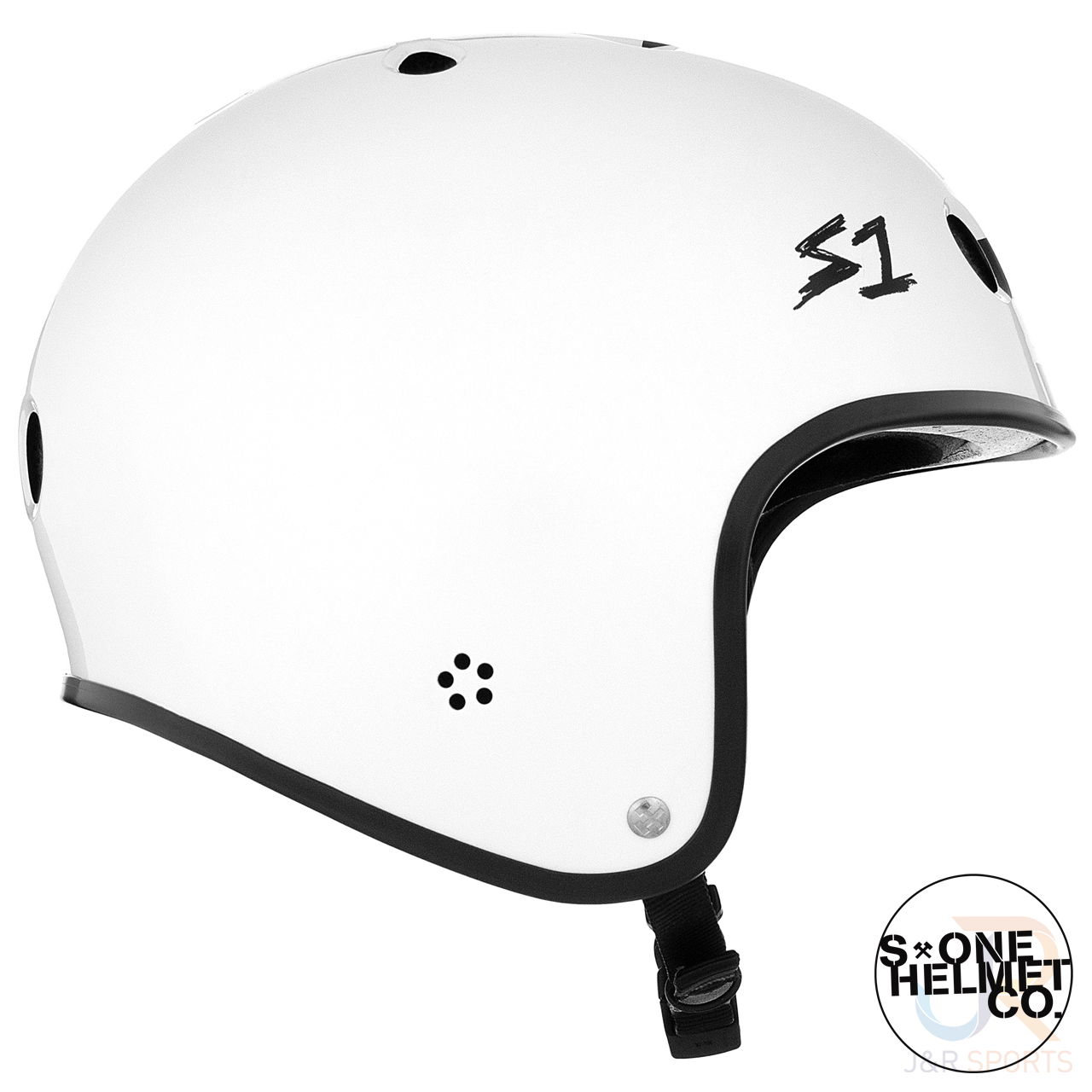 S1 RETRO Helmet - White Gloss Black Check - Side - SHRLIWGBC