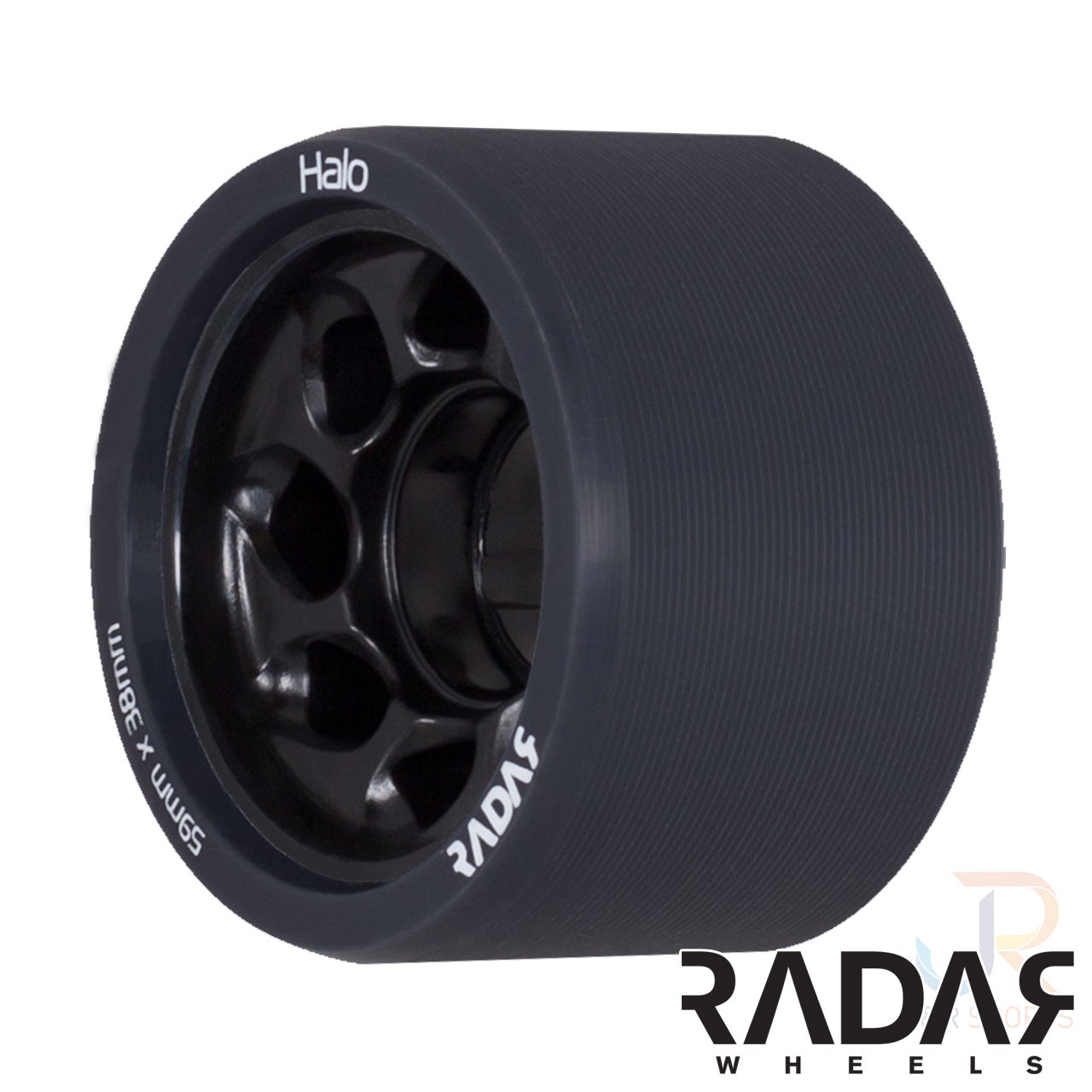 Radar Wheels HALO - Charcoal Black - Angled - 59mm 99a RWRHA59GBK