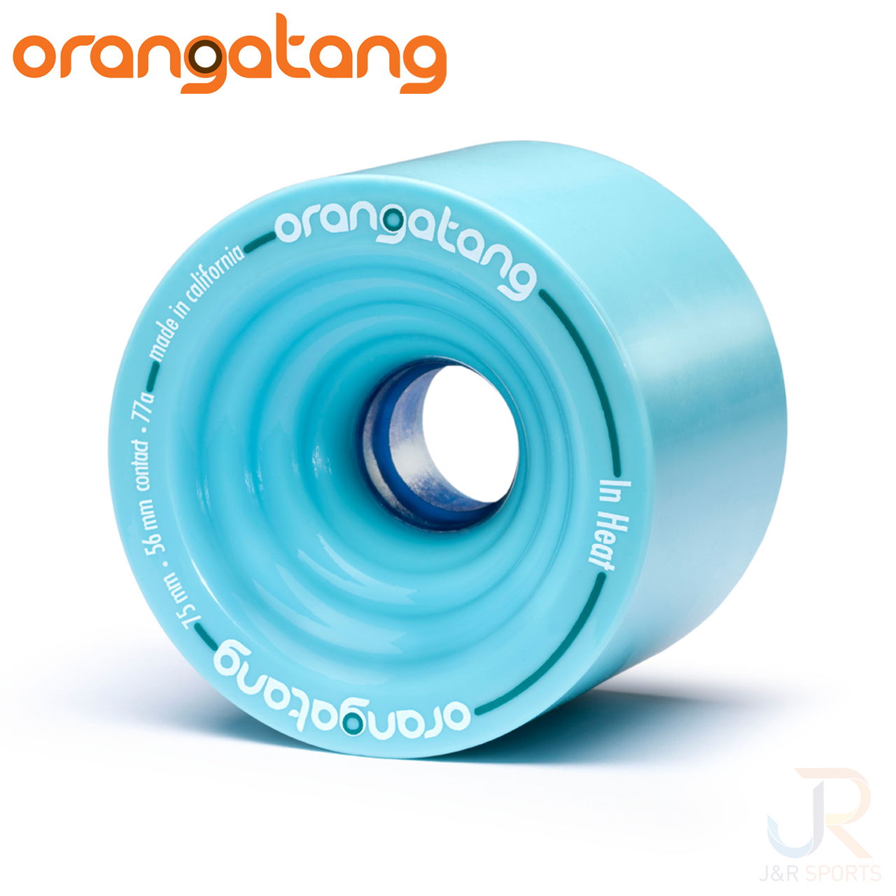 Orangatang In-Heat Blue 75mm 77a - Angled - ORIN7577