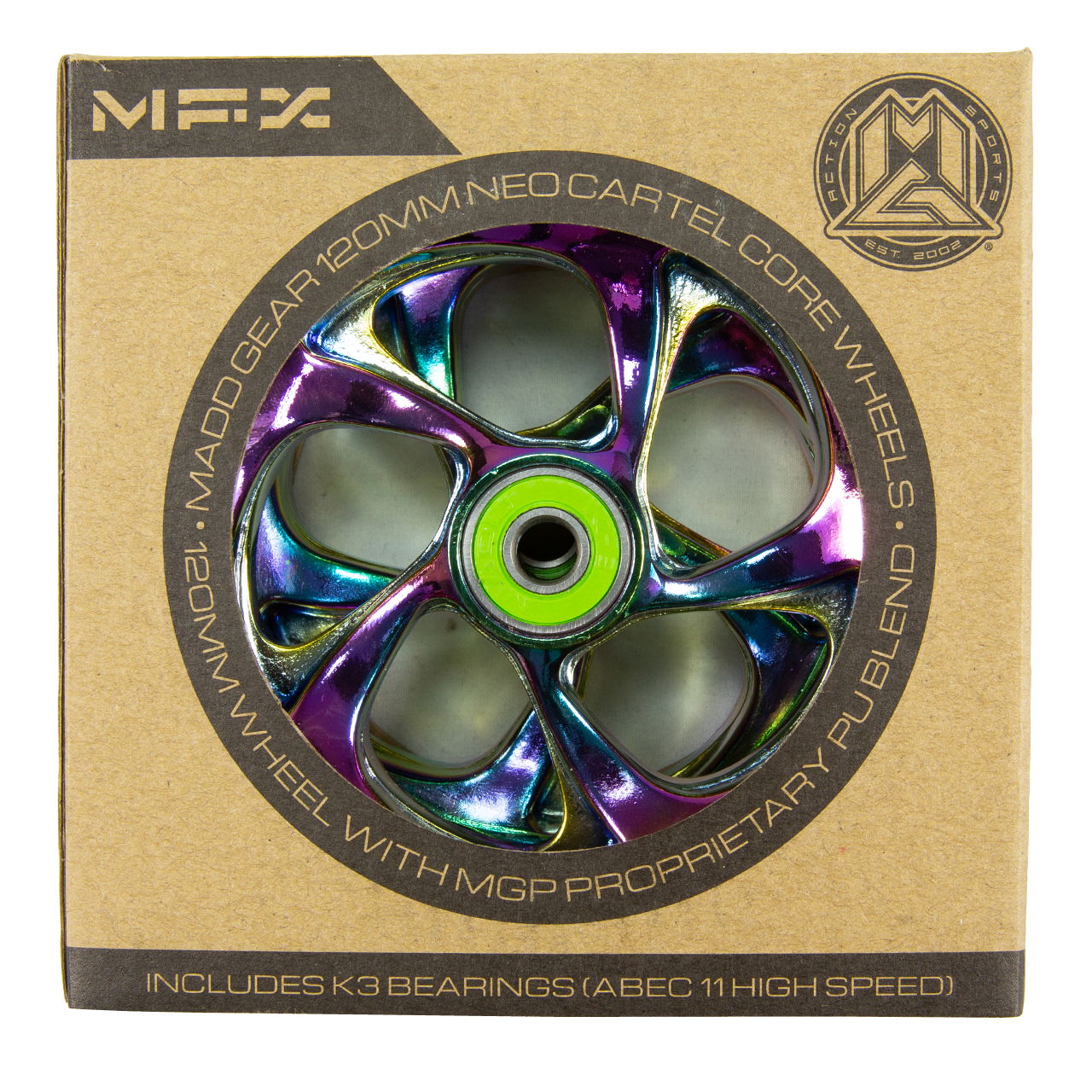 MFX CARTEL Core 120mm Wheels - Neo Black - Boxed - MGP207-071