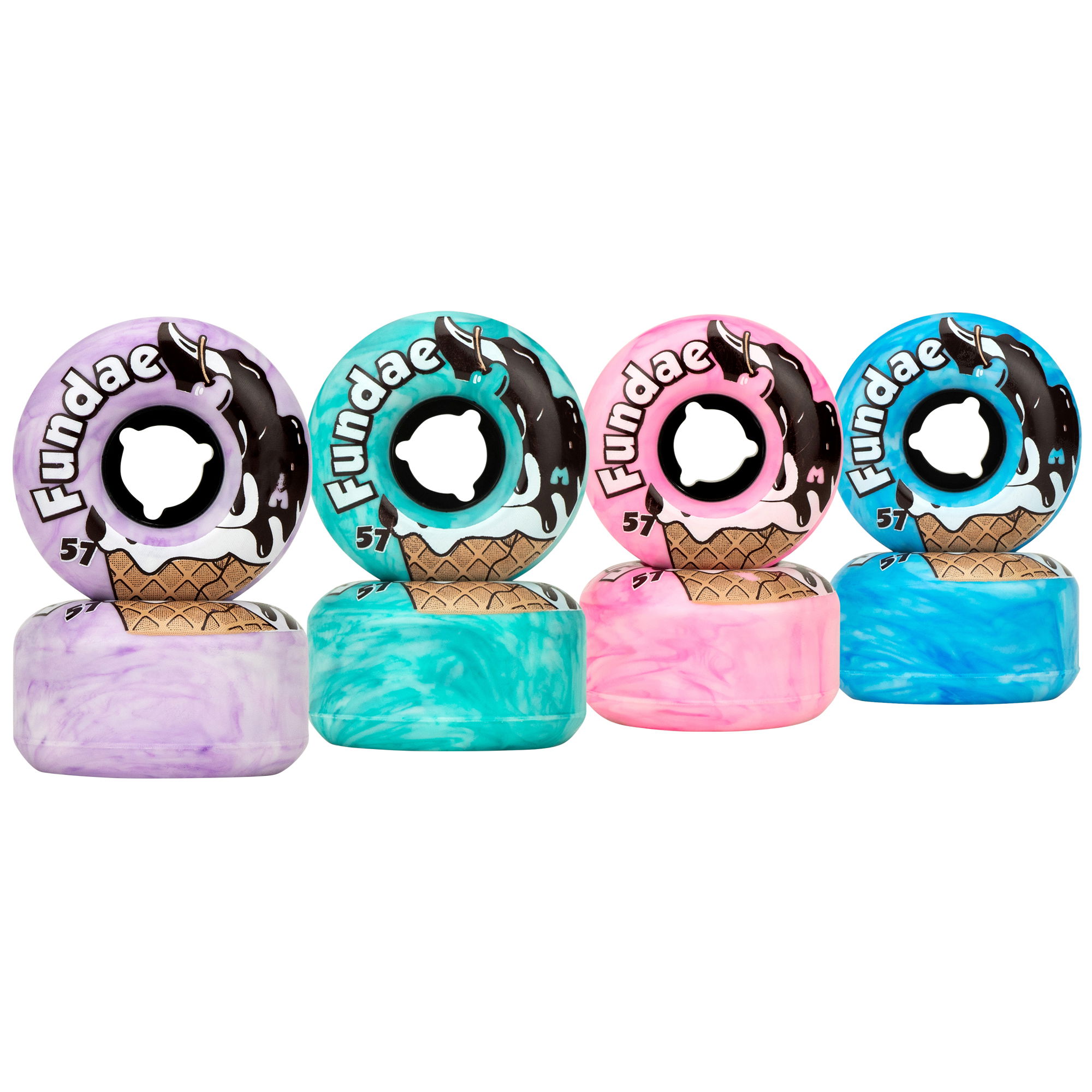 MOXI FUNDAE WHEELS (4) - CREME DE MENTHE 57mm x 34mm/92A