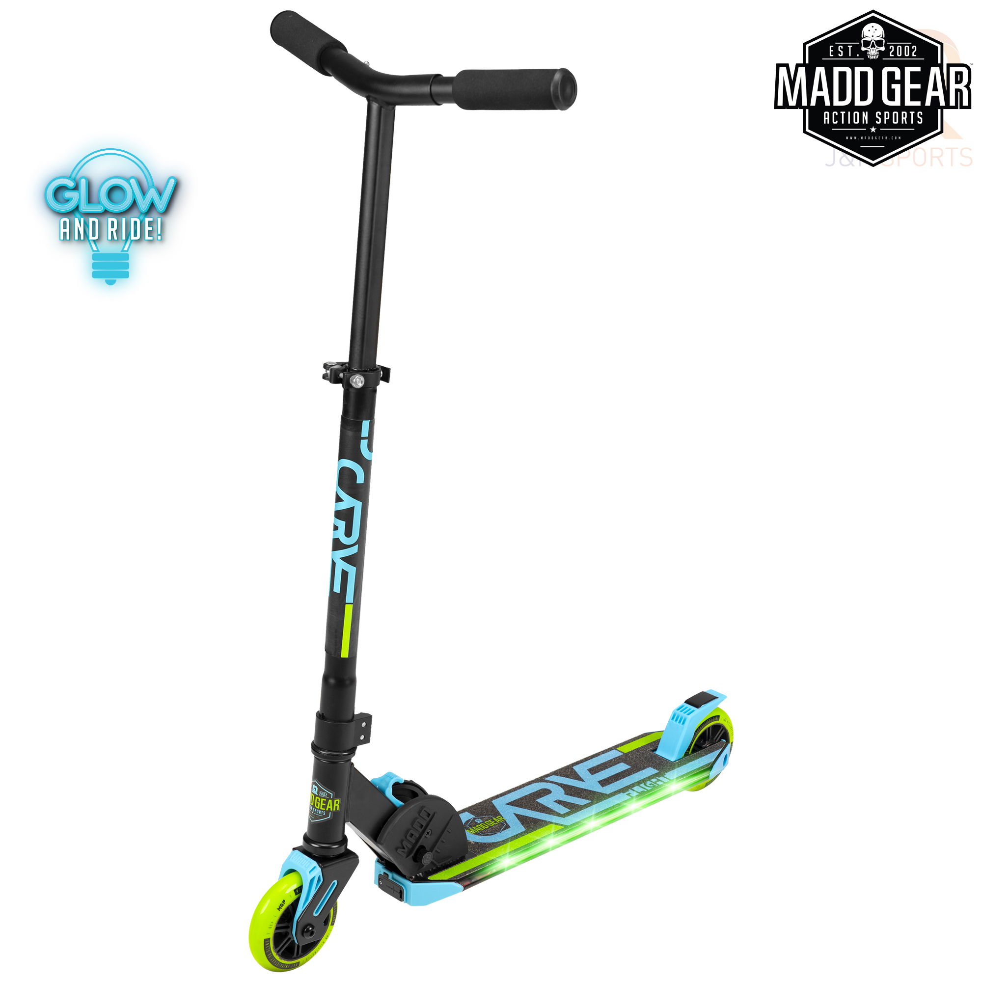 Madd Gear CARVE Flight - Blue Lime - Angled - MGP207-574