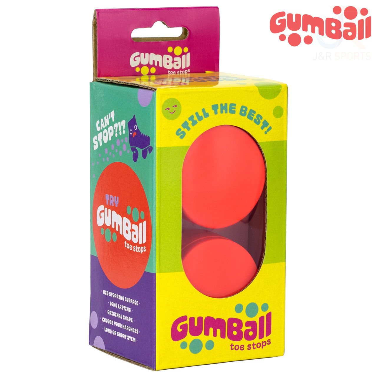 GUMBALL TOE STOP - WATERMELON 83A - LONG 30mm (Pair)