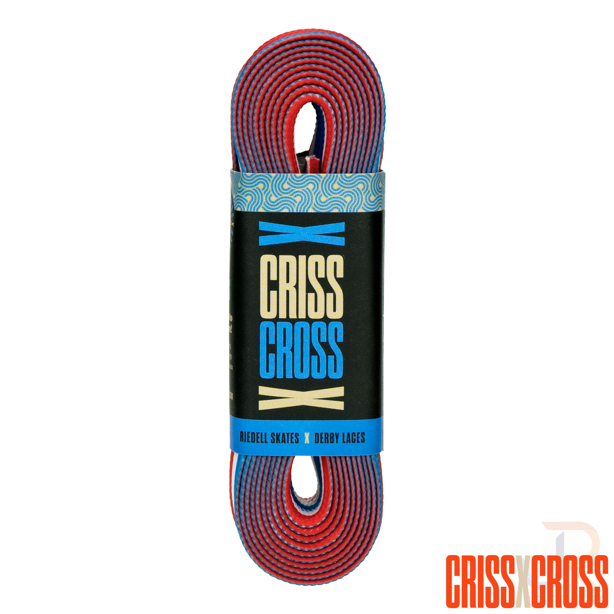 CRISS CROSS X DERBY LACES - TRIO - BLUE/RED/WHT - 90"