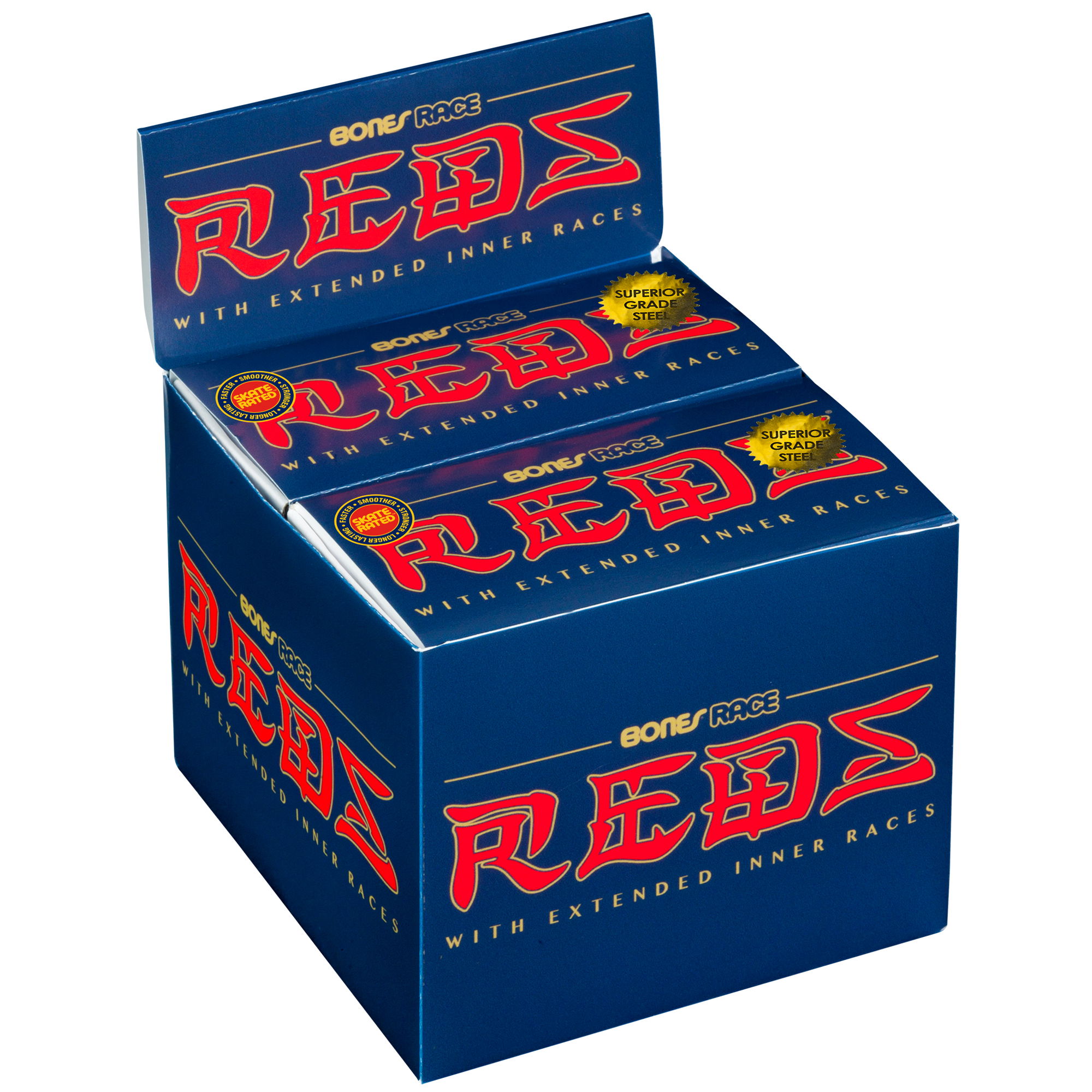 BONES RACE REDS BEARINGS - POP 10 - 8mm 8 PACK