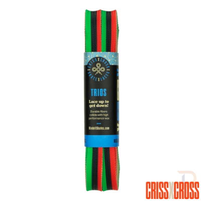 CRISS CROSS X DERBY LACES - TRIO - BLK/GRN/RED - 90"