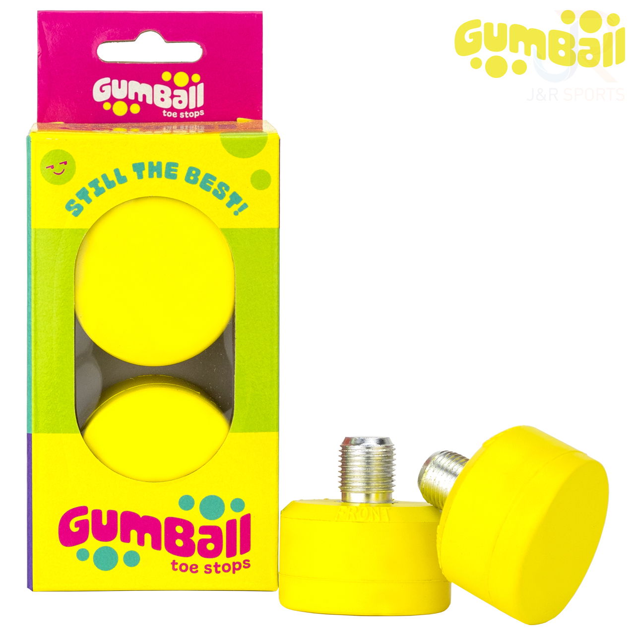 GUMBALL TOE STOP - LEMON 75A - SHORT 17mm (Pair)