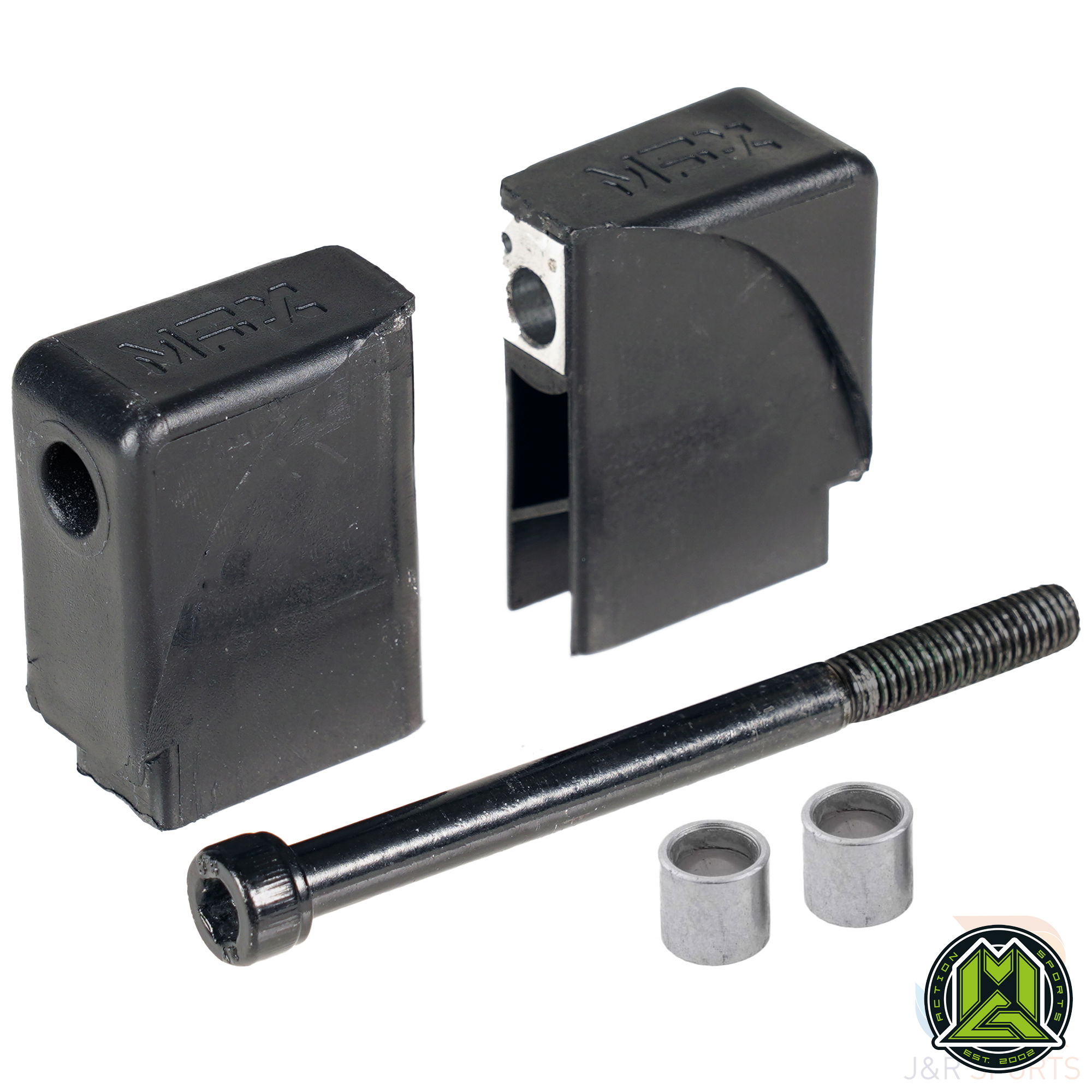 MGX SQUARE DECK BLOCK AXLE SET - BLACK