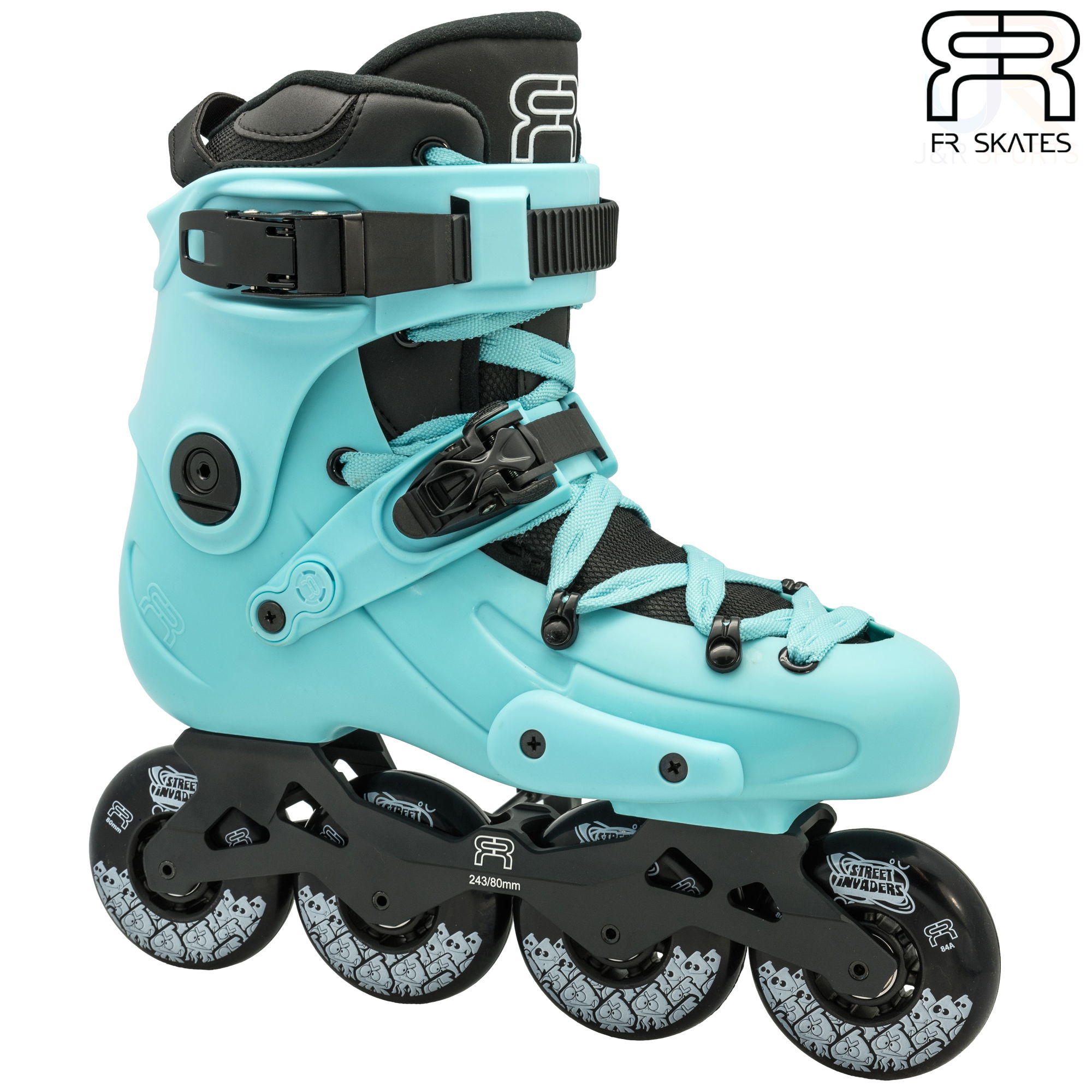 FR Skates - FR1 80 - Light Blue - Angled - FRSKFR180LB