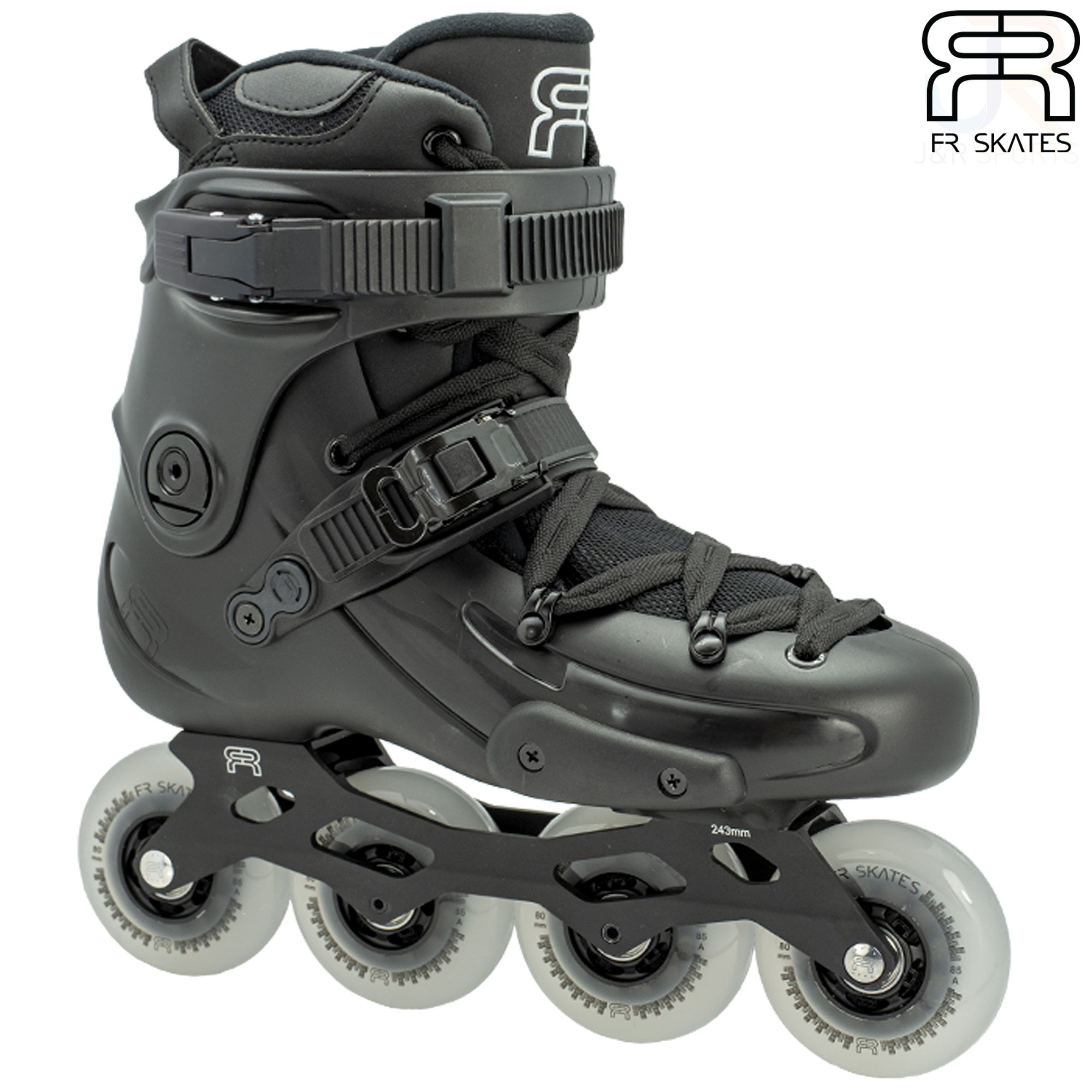 FR Skates - FR2 80 - Black - Angled - FRSKFR280BK