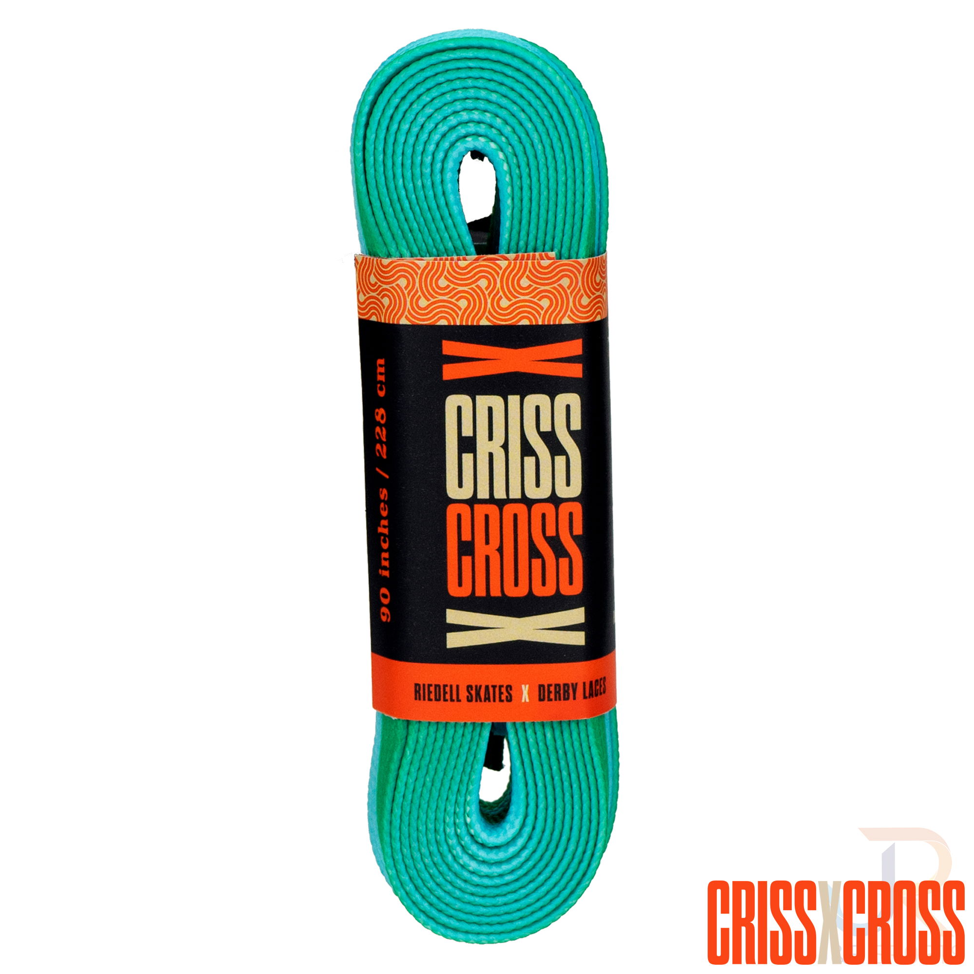 CRISS CROSS X DERBY LACES - DUO - GREEN/BLUE - 90"