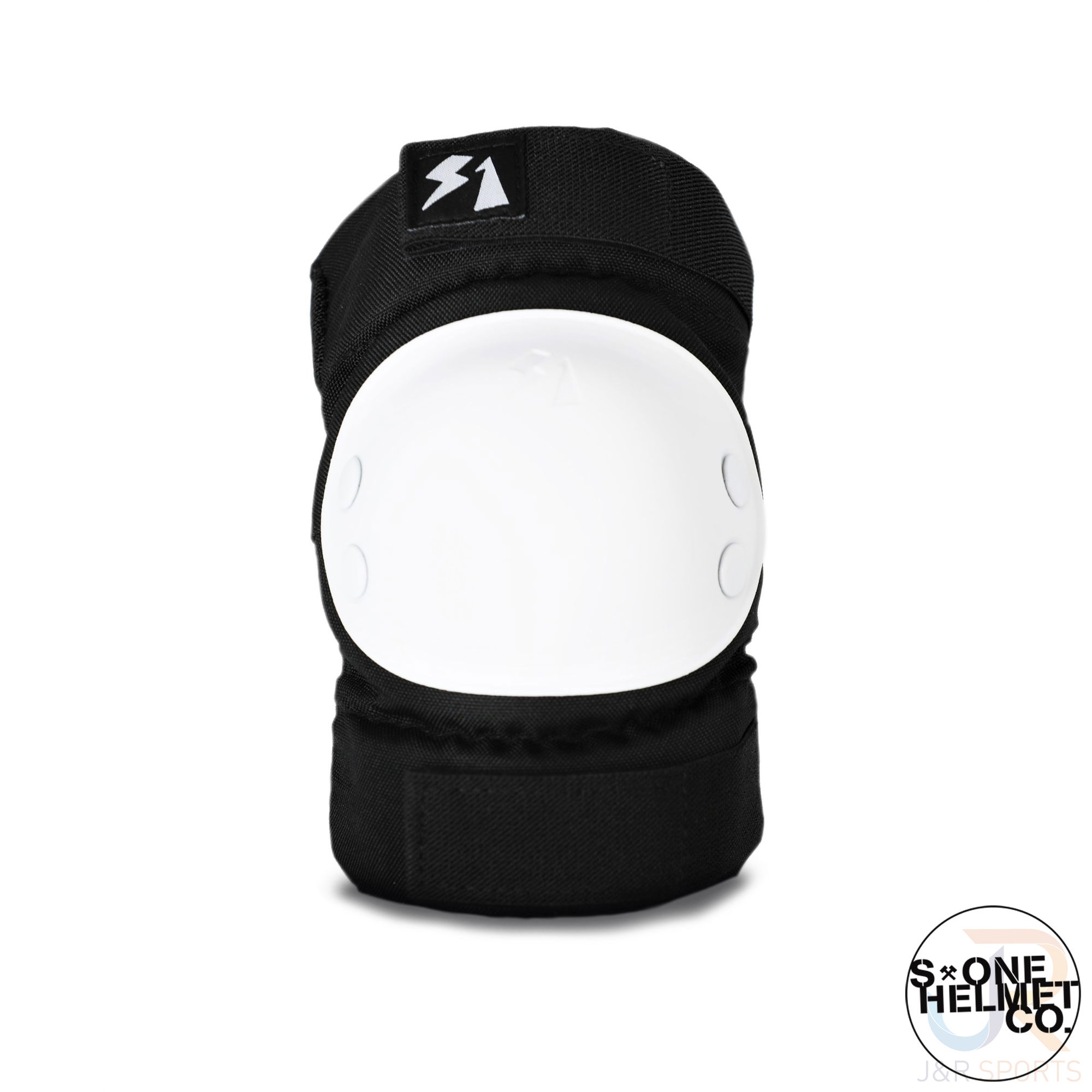 S1 PARK ELBOW PADS - BLACK  w/ WHITE CAPS - SMALL