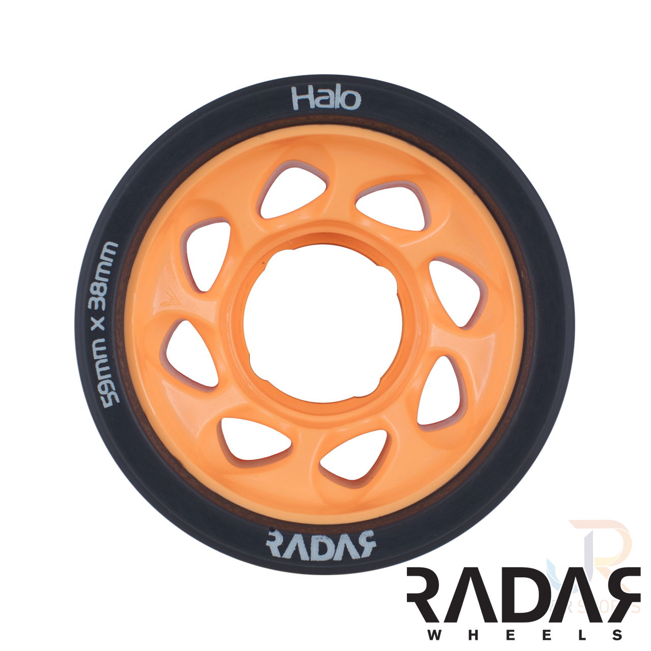 Radar Wheels HALO - Charcoal Orange - Front - 59mm 86a RWRHA59GOR