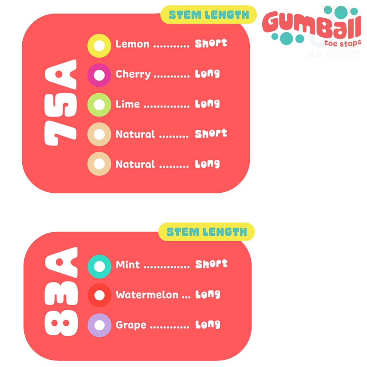 GUMBALL TOE STOP - CHERRY 75A - LONG 30mm (Pair)