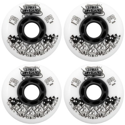 FR STREET INVADERS WHEEL - ROUND PROFILE - WHITE - 84mm/84a (Unit)