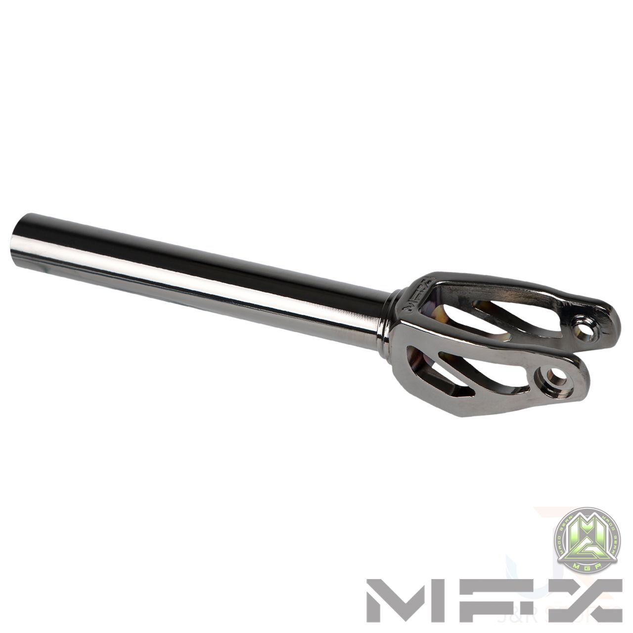 MFX Affray Scooter Fork - Nickel - Angled - 205-100