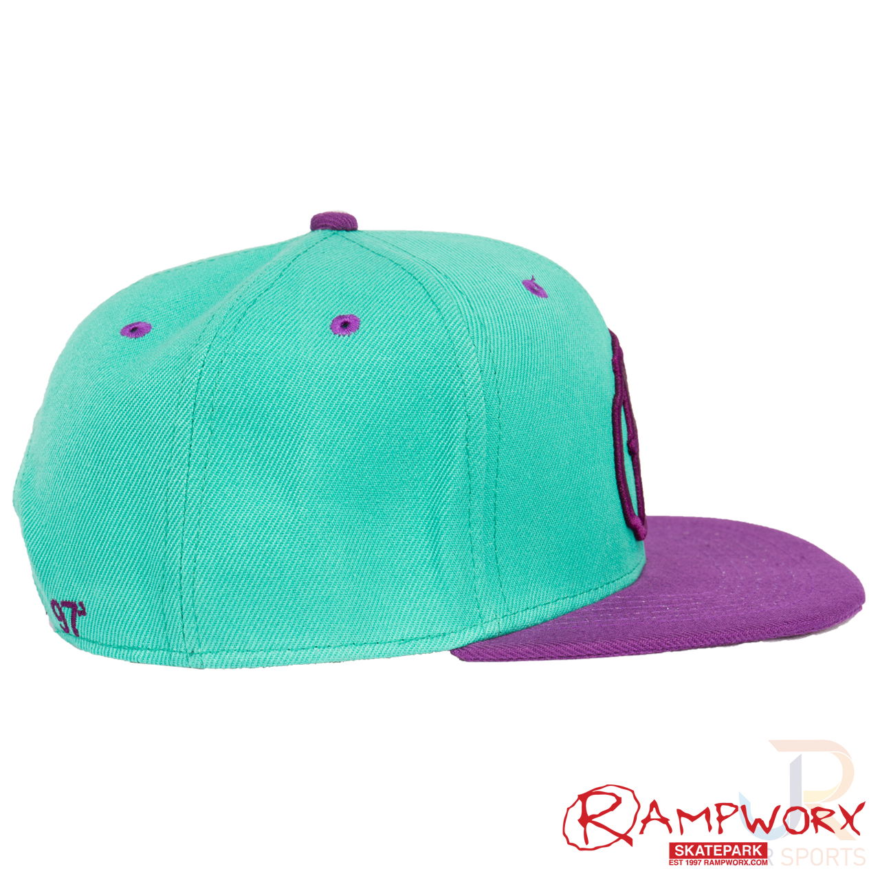 Rampworx SnapBacks LE97_3 - Teal Teal Pur - Right Sid - RXSBRW21