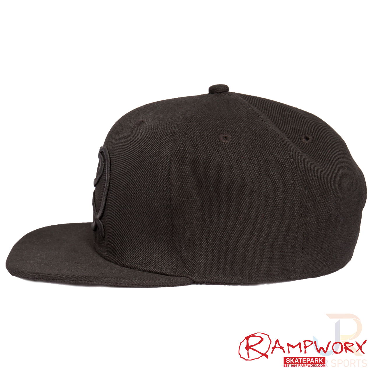 Rampworx SnapBacks LE97_7 - Bk Bk BK - Left Side - RXSBRW45