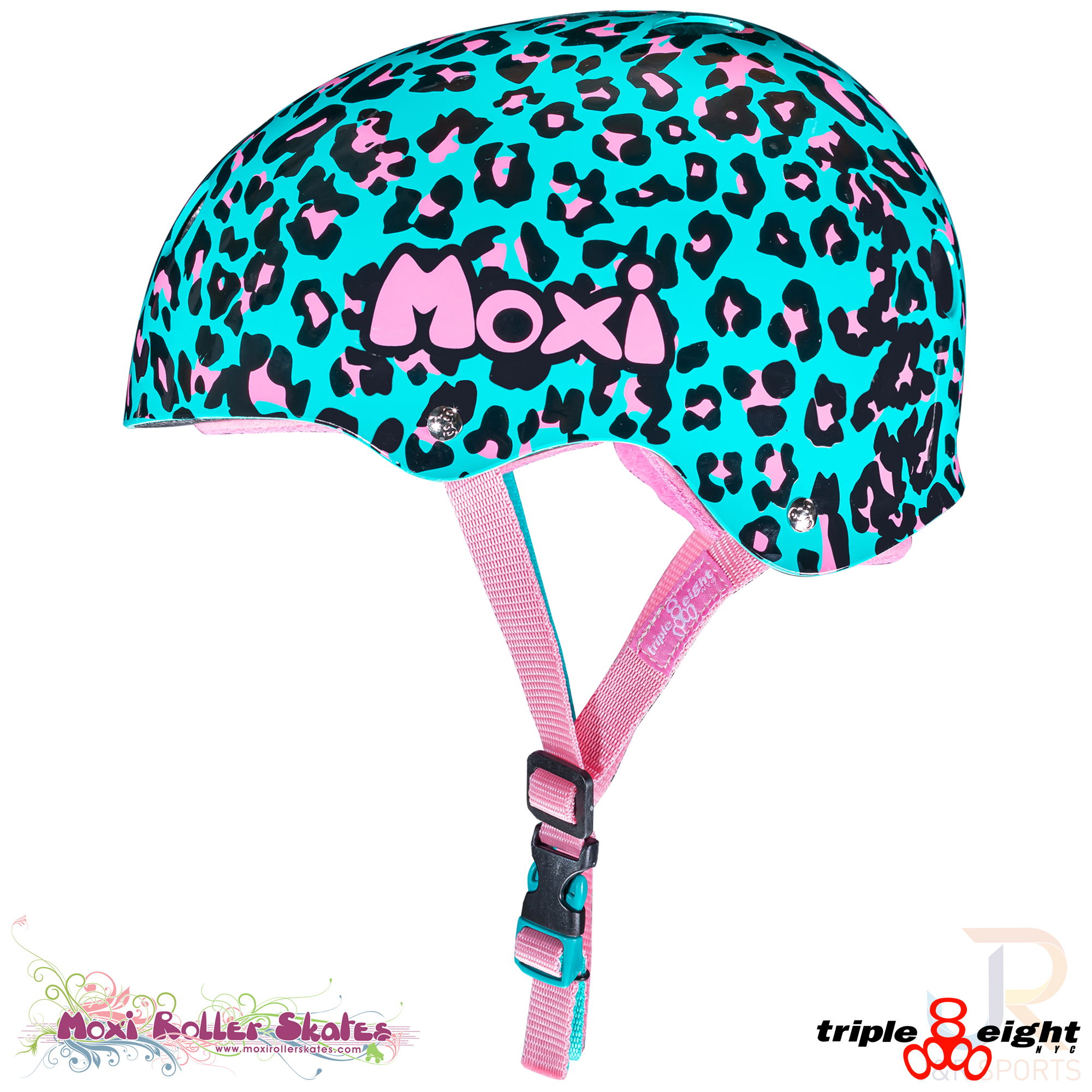 Triple 8 Cert Sweatsaver Helmet - Moxi Leopard - Side - T83654