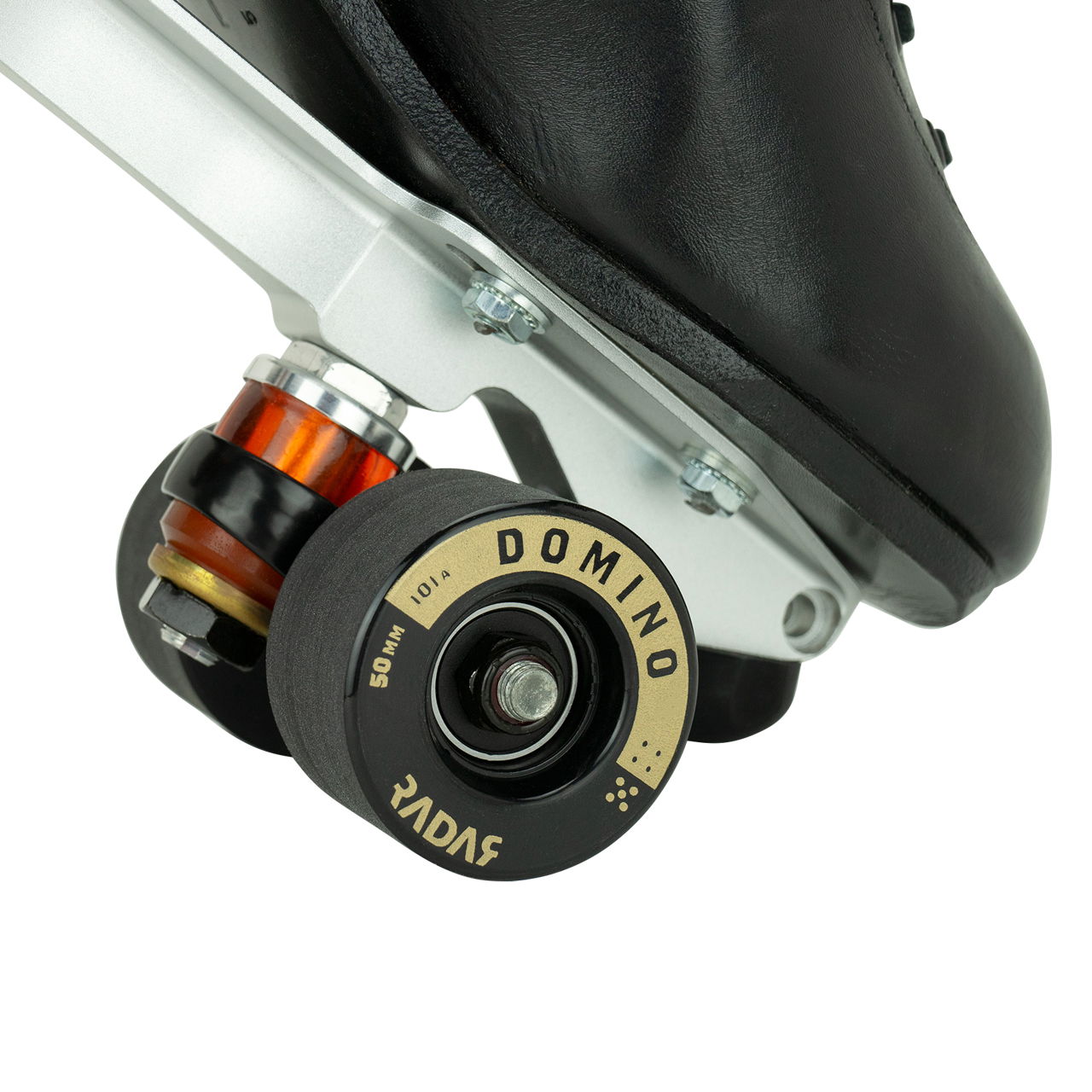 RADAR WHEELS (4) - DOMINO- BLACK/GOLD - 50 x 31mm/101A