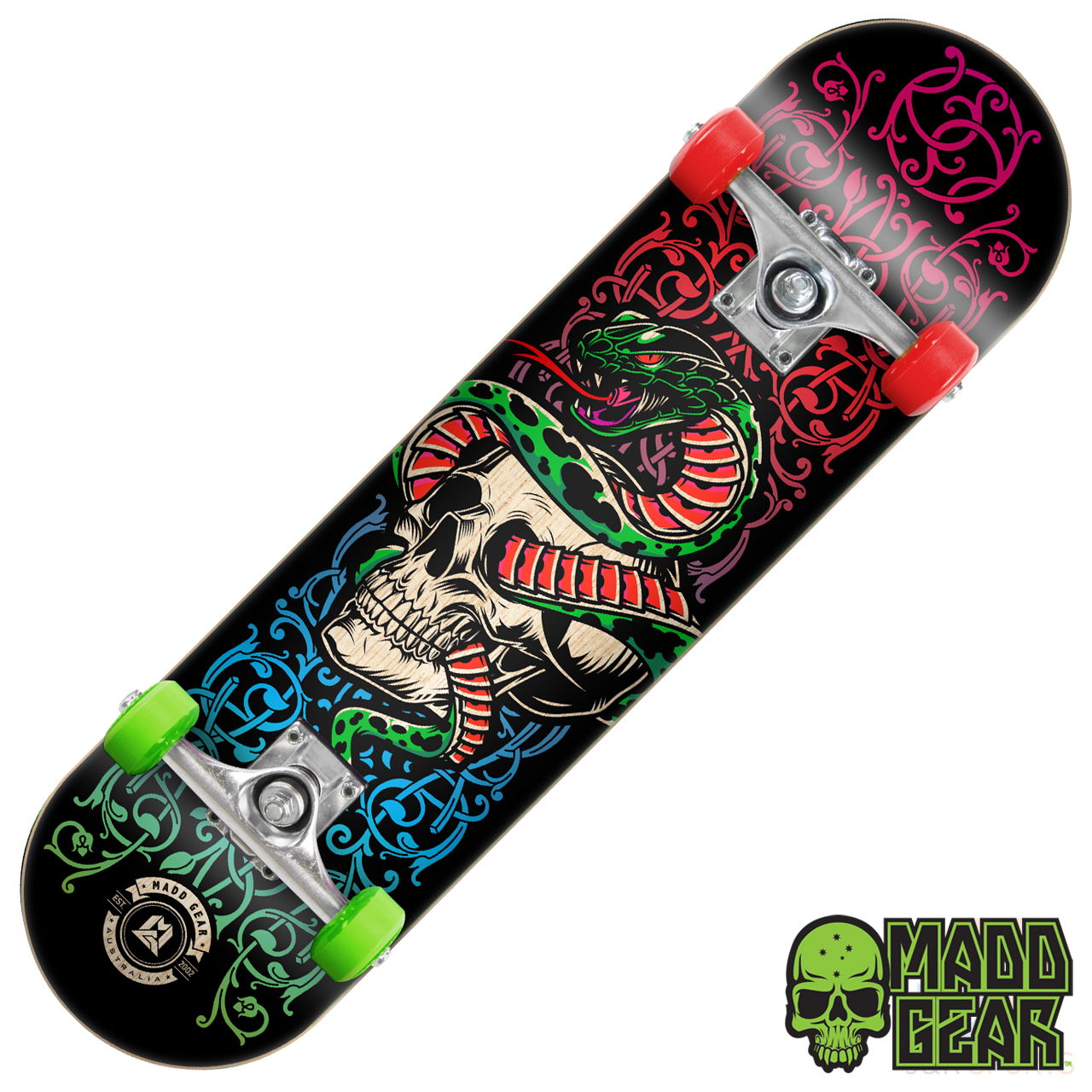 Madd Gear PRO Skateboard - Snake Pit - Angled - MGP207-495