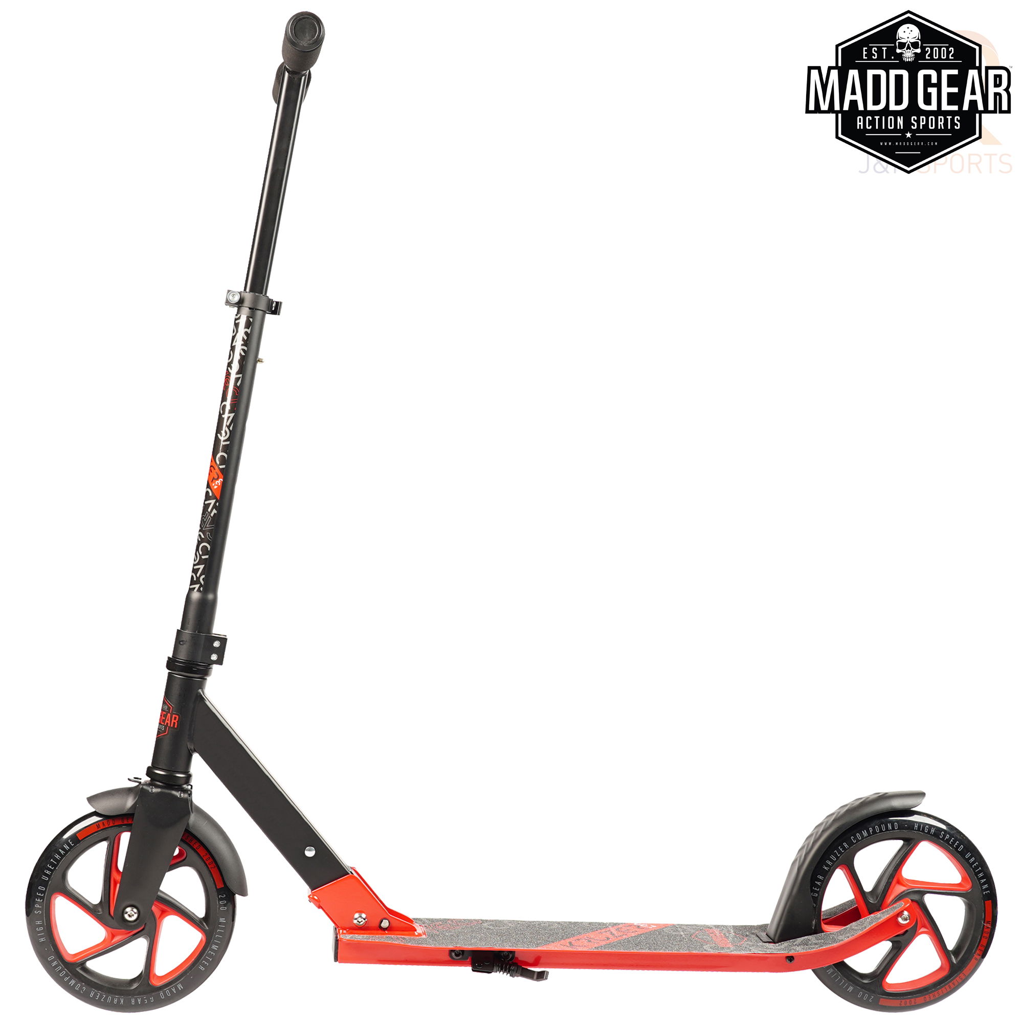 Madd Gear CARVE Kruzer 200 - Black Red - Side View - MGP207-578