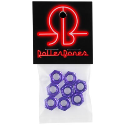 ROLLERBONES AXLE NUTS - 8mm - PURPLE (Pack 8)